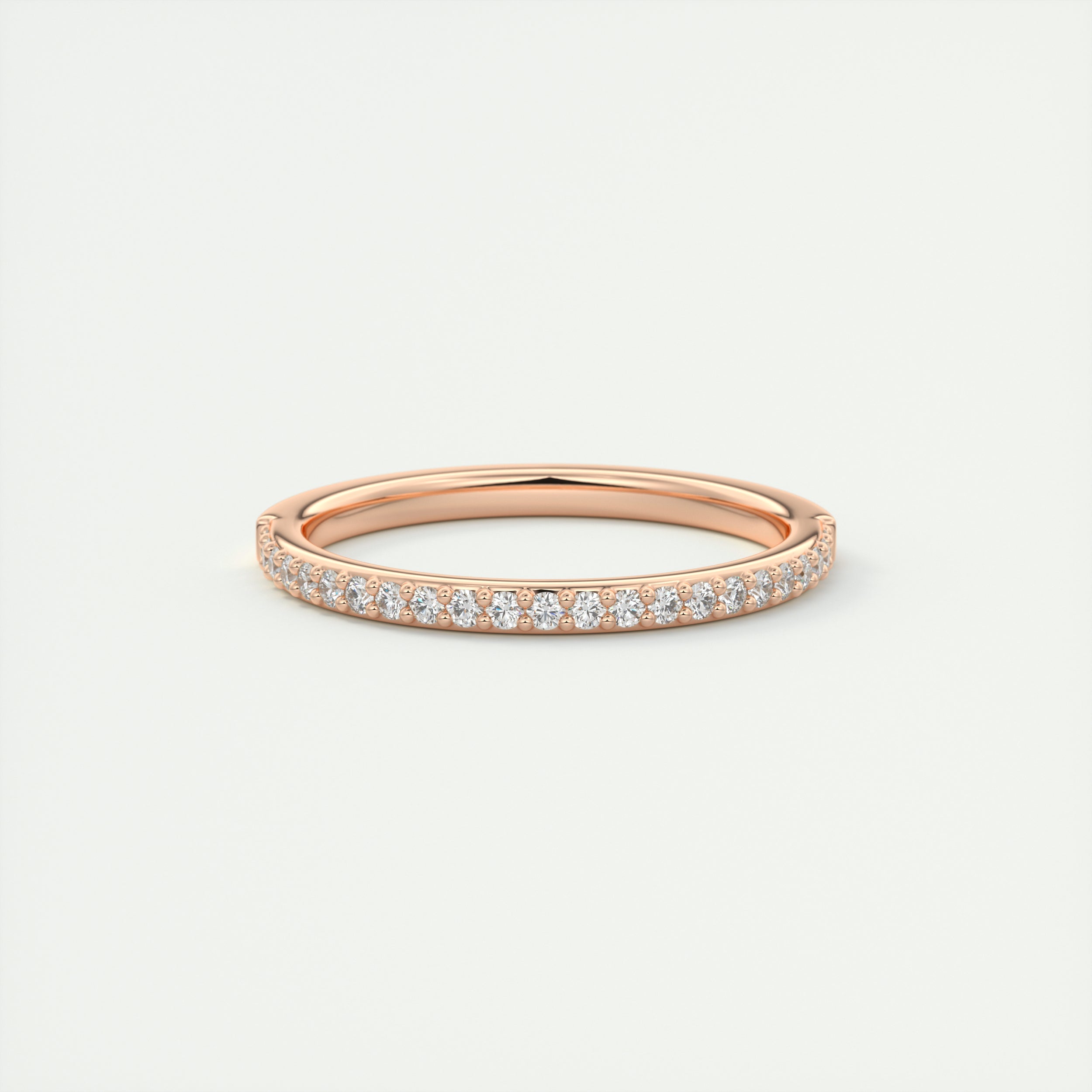 1.5mm Pavé Diamond Half Eternity Ring (0.20 TCW)