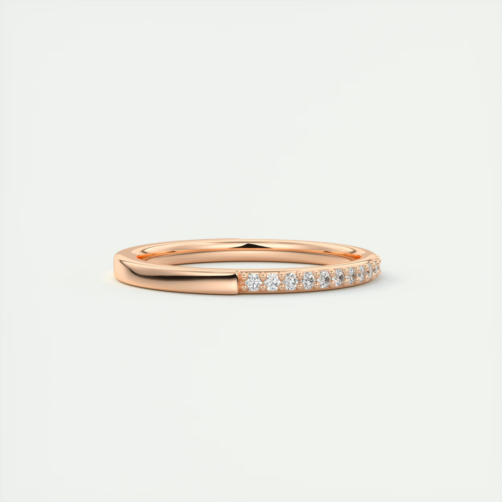1.5mm Pavé Diamond Half Eternity Ring (0.20 TCW)