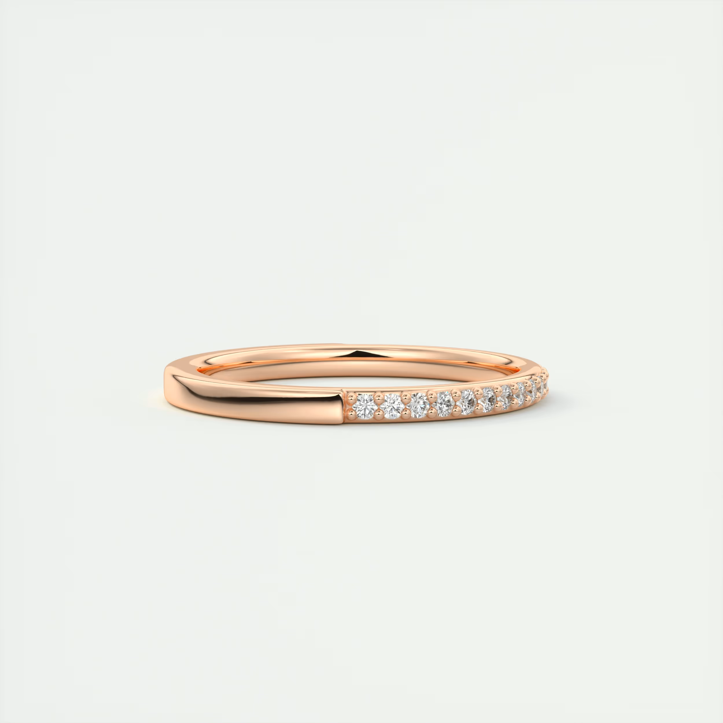 1.5mm Pavé Diamond Half Eternity Ring (0.20 TCW)