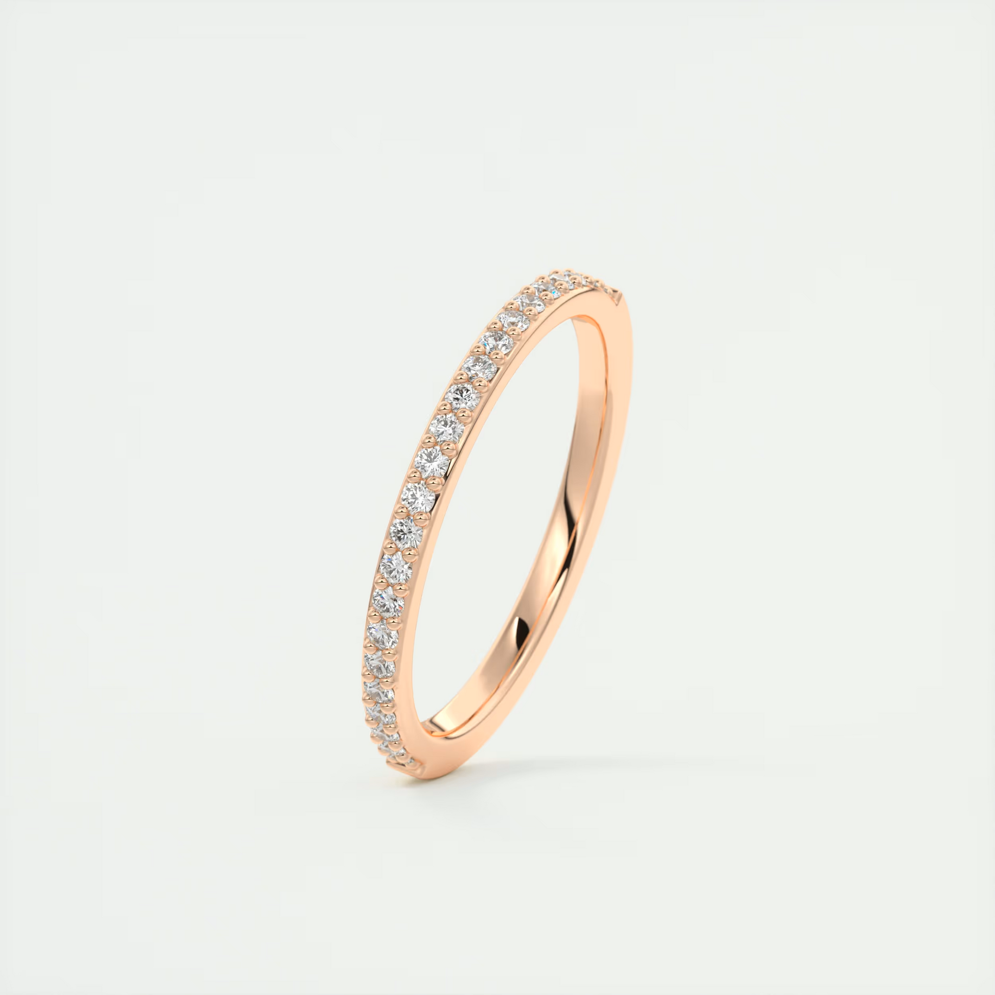 1.5mm Pavé Diamond Half Eternity Ring (0.20 TCW)