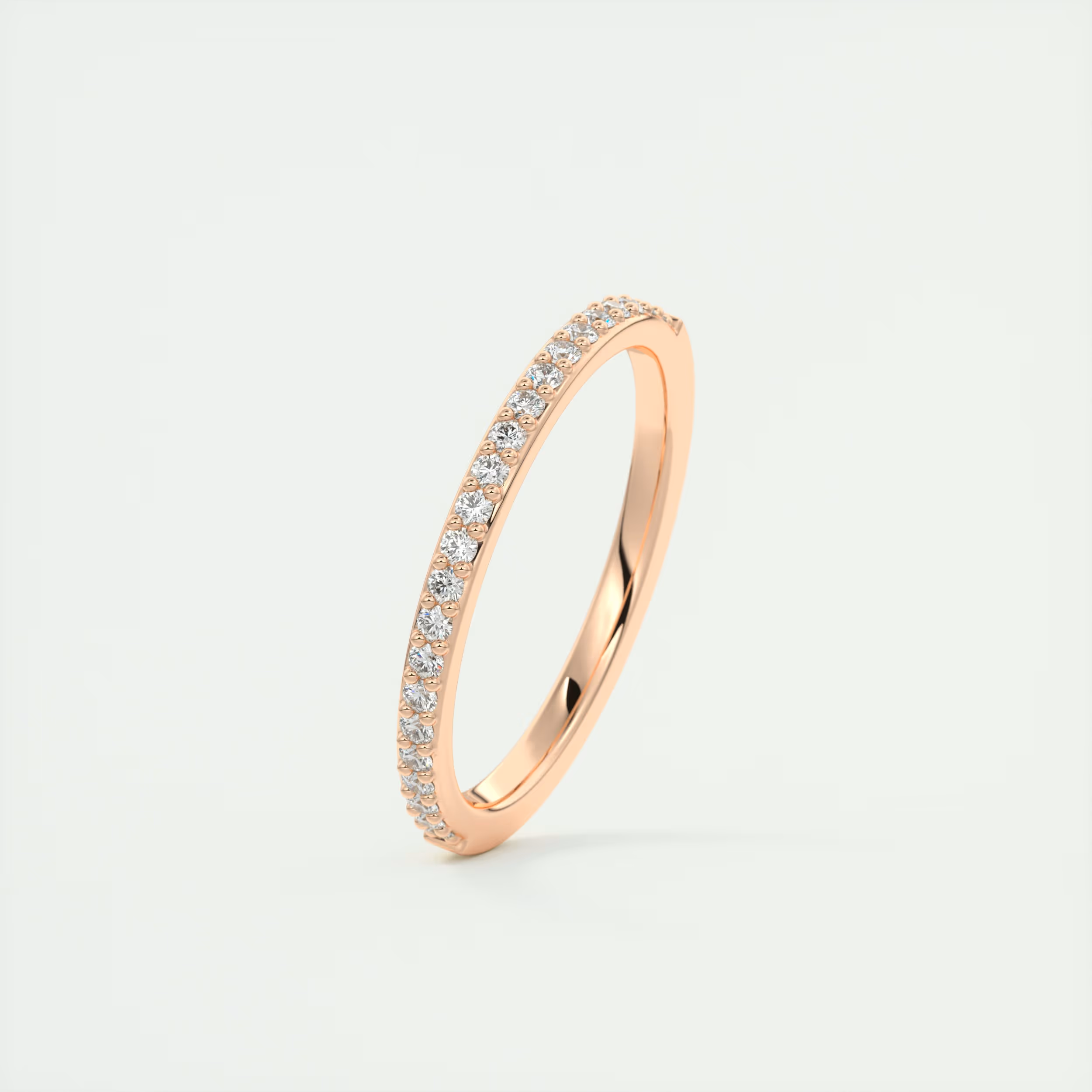 1.5mm Pavé Diamond Half Eternity Ring (0.20 TCW)