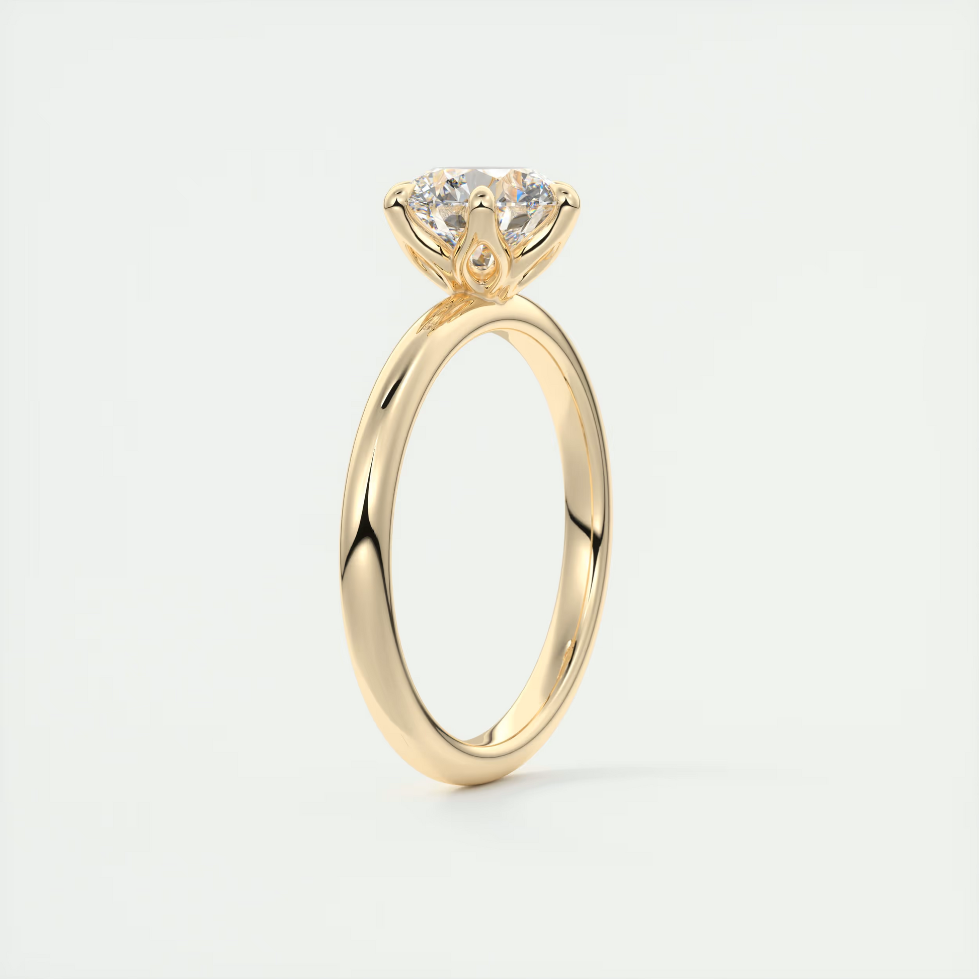 2 Carat Floral Round Solitaire