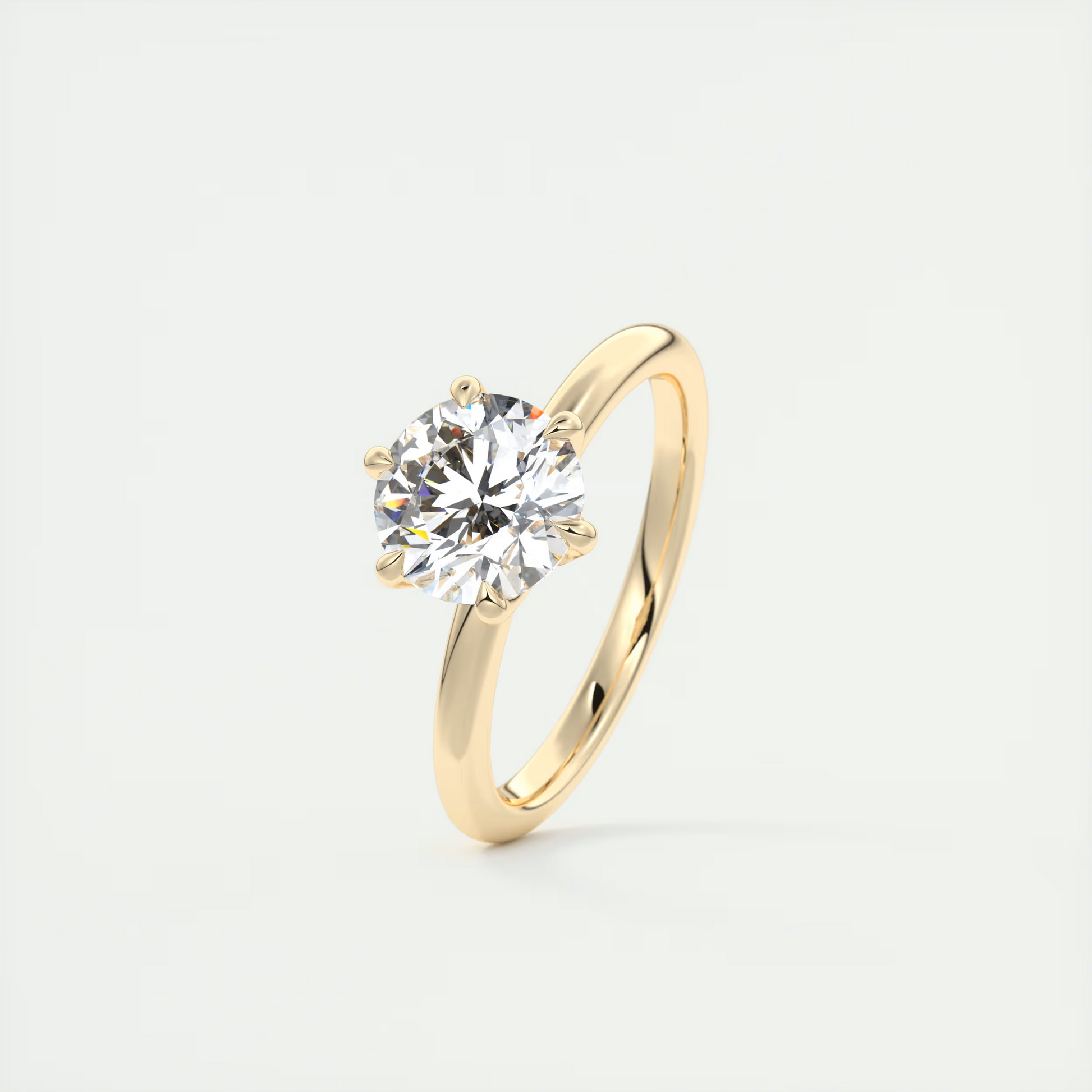 2 Carat Floral Round Solitaire