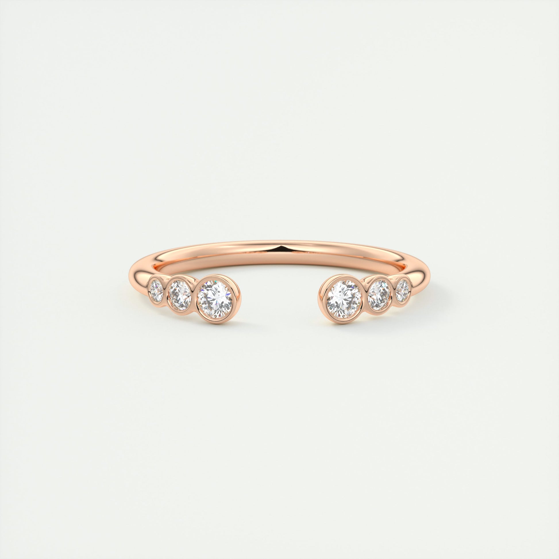 Graduated Open Bezel Wedding Band (0.20 TCW)