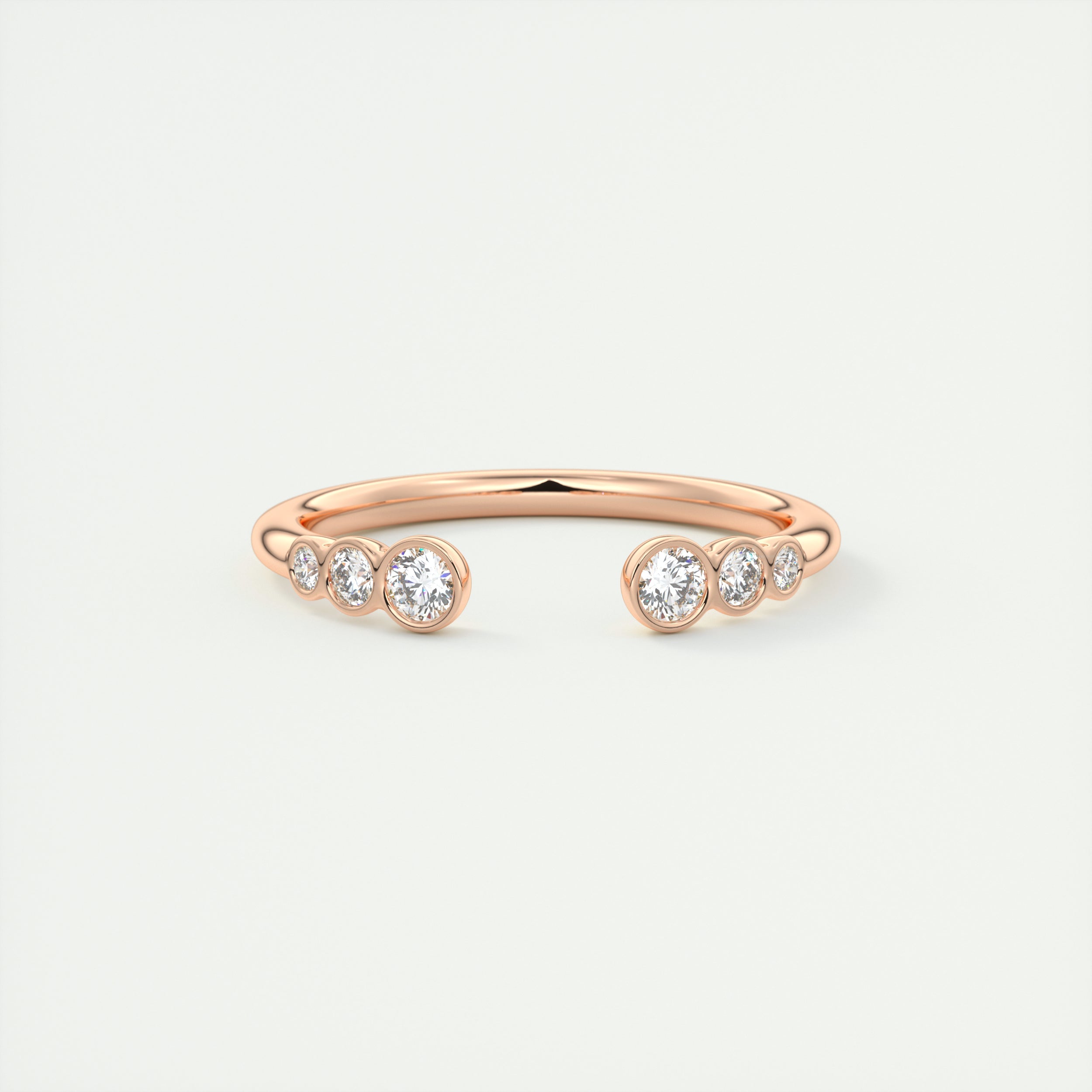 Graduated Open Bezel Wedding Band (0.20 TCW)