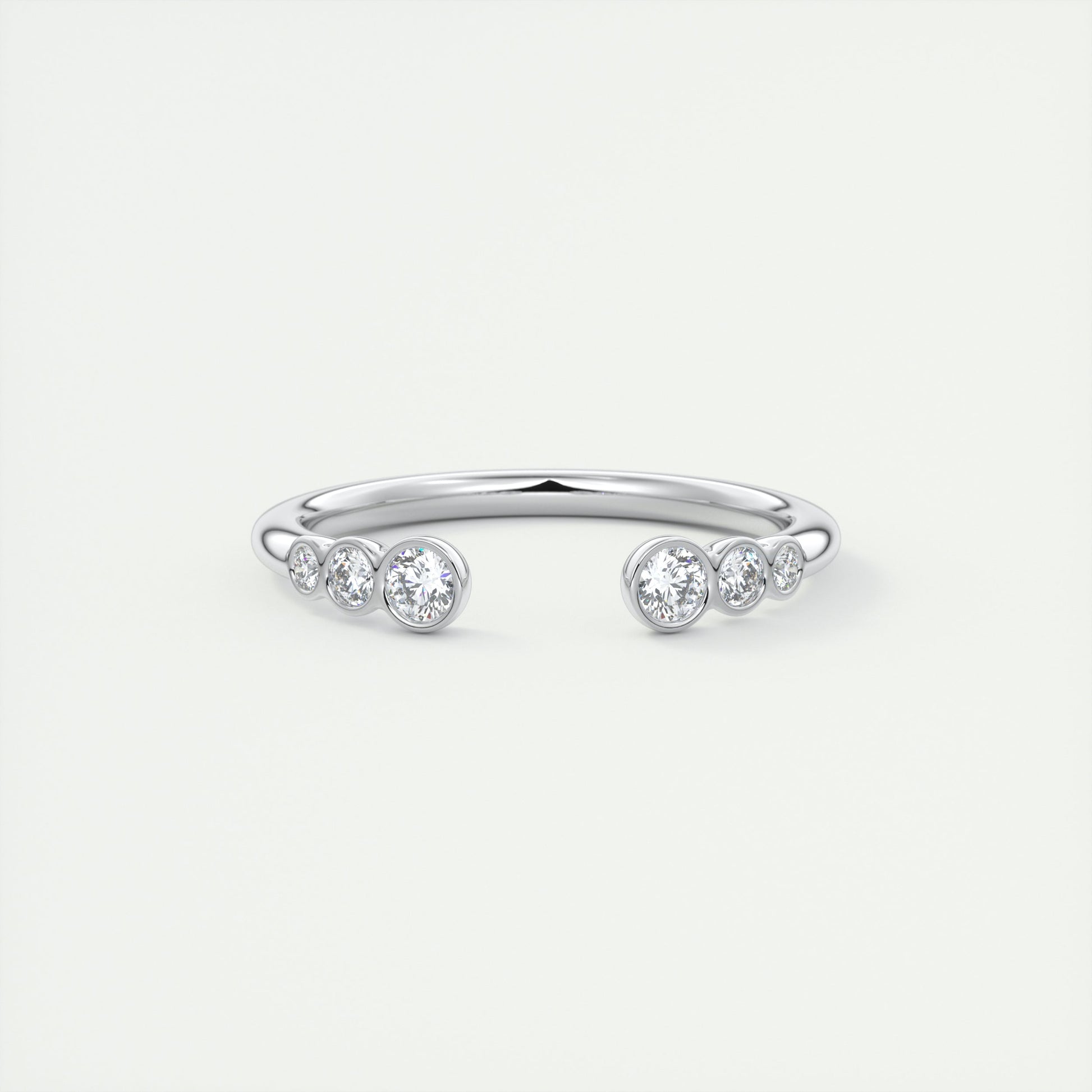 Graduated Open Bezel Wedding Band (0.20 TCW)