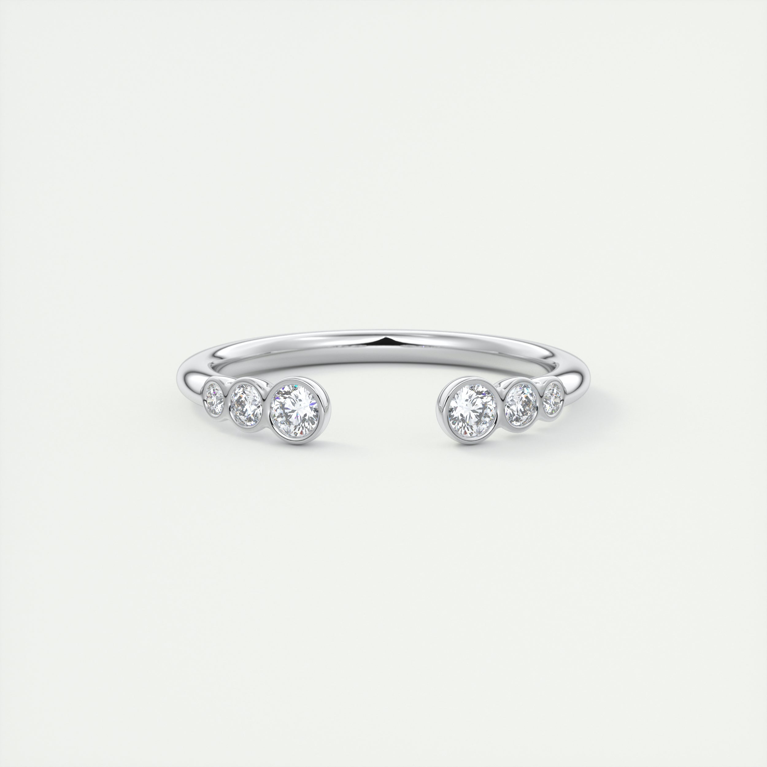 Graduated Open Bezel Wedding Band (0.20 TCW)