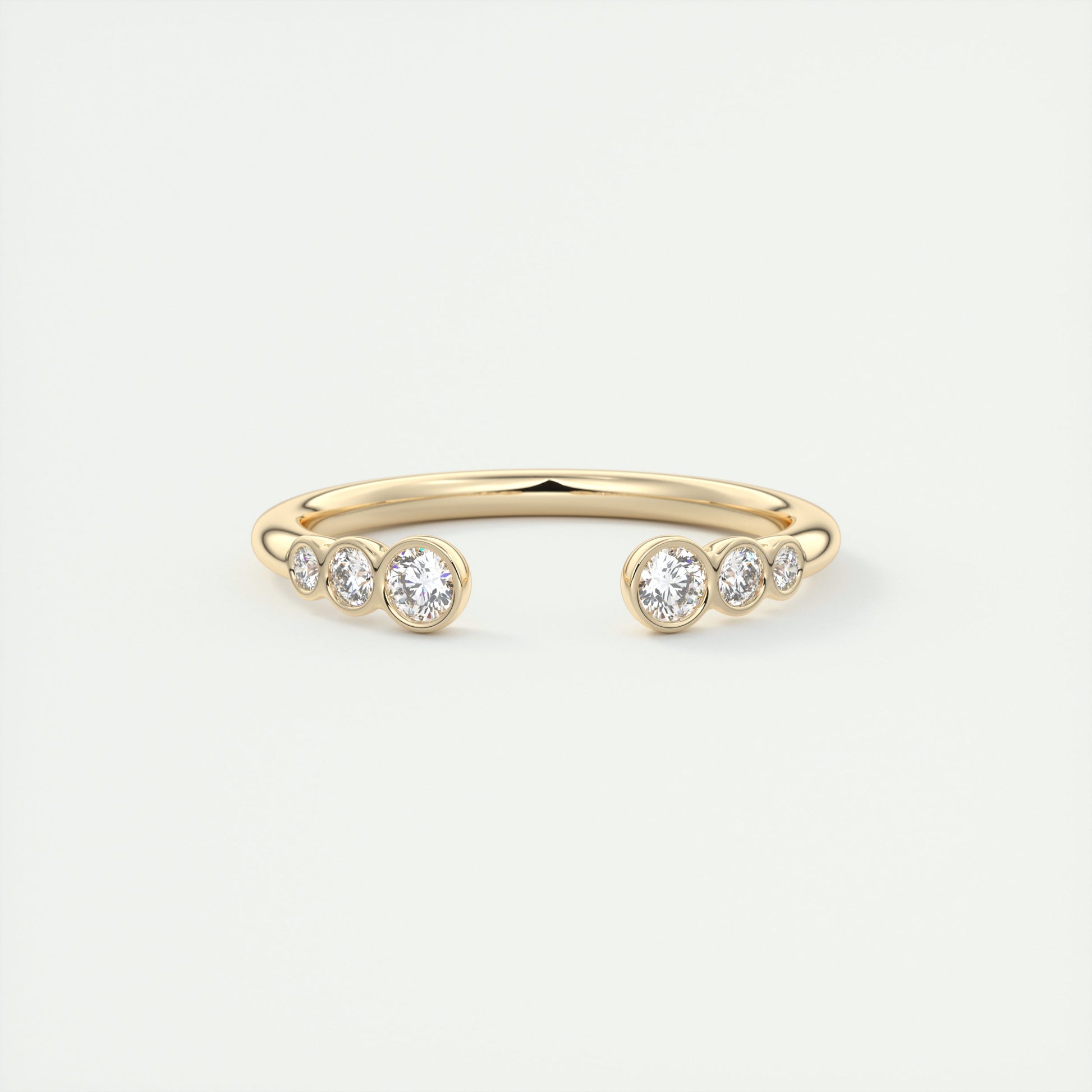 Graduated Open Bezel Wedding Band (0.20 TCW)