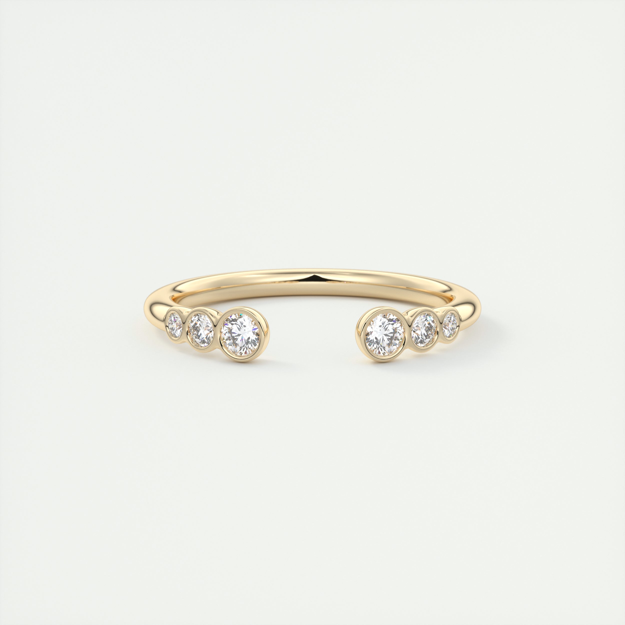 Graduated Open Bezel Wedding Band (0.20 TCW)