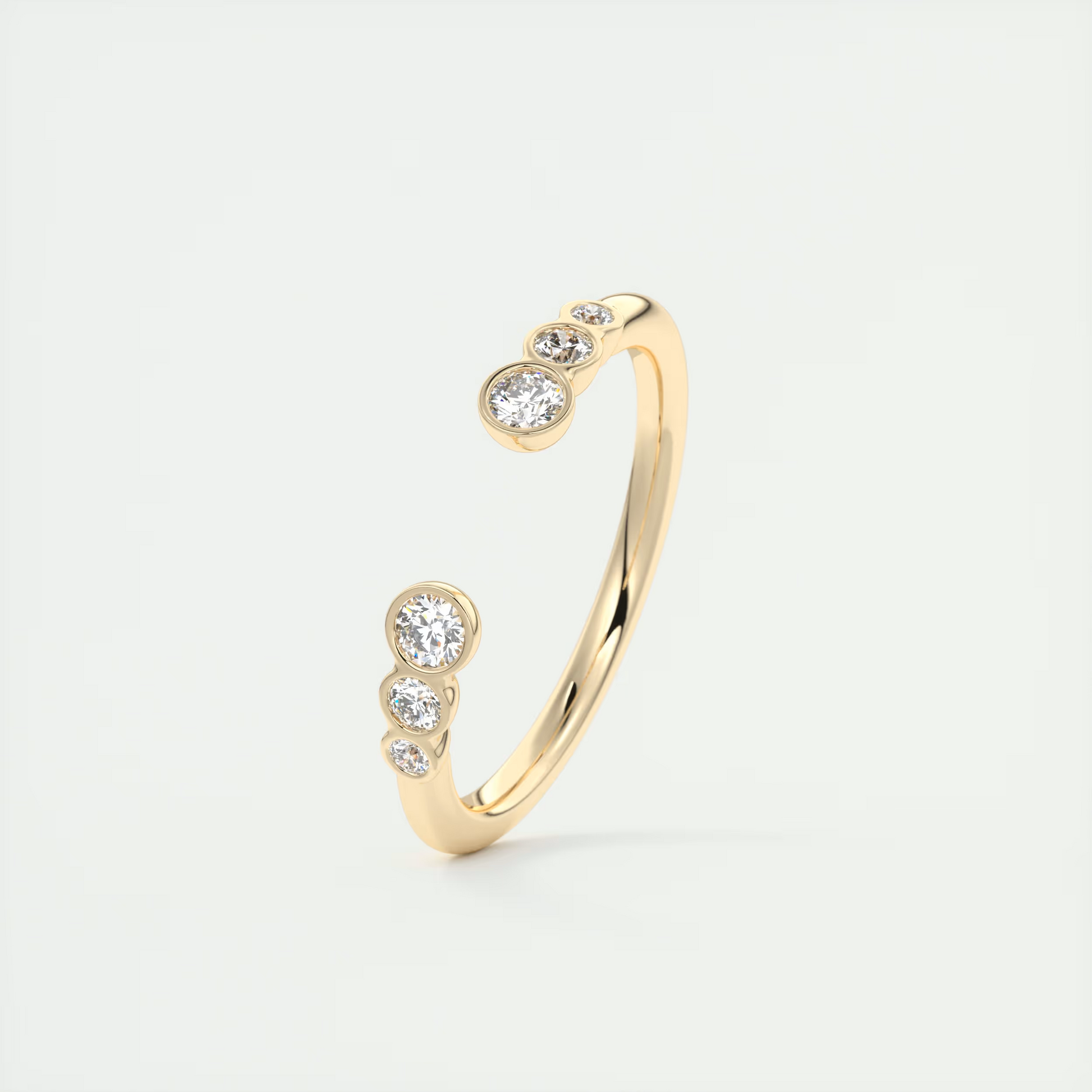 Graduated Open Bezel Wedding Band (0.20 TCW)