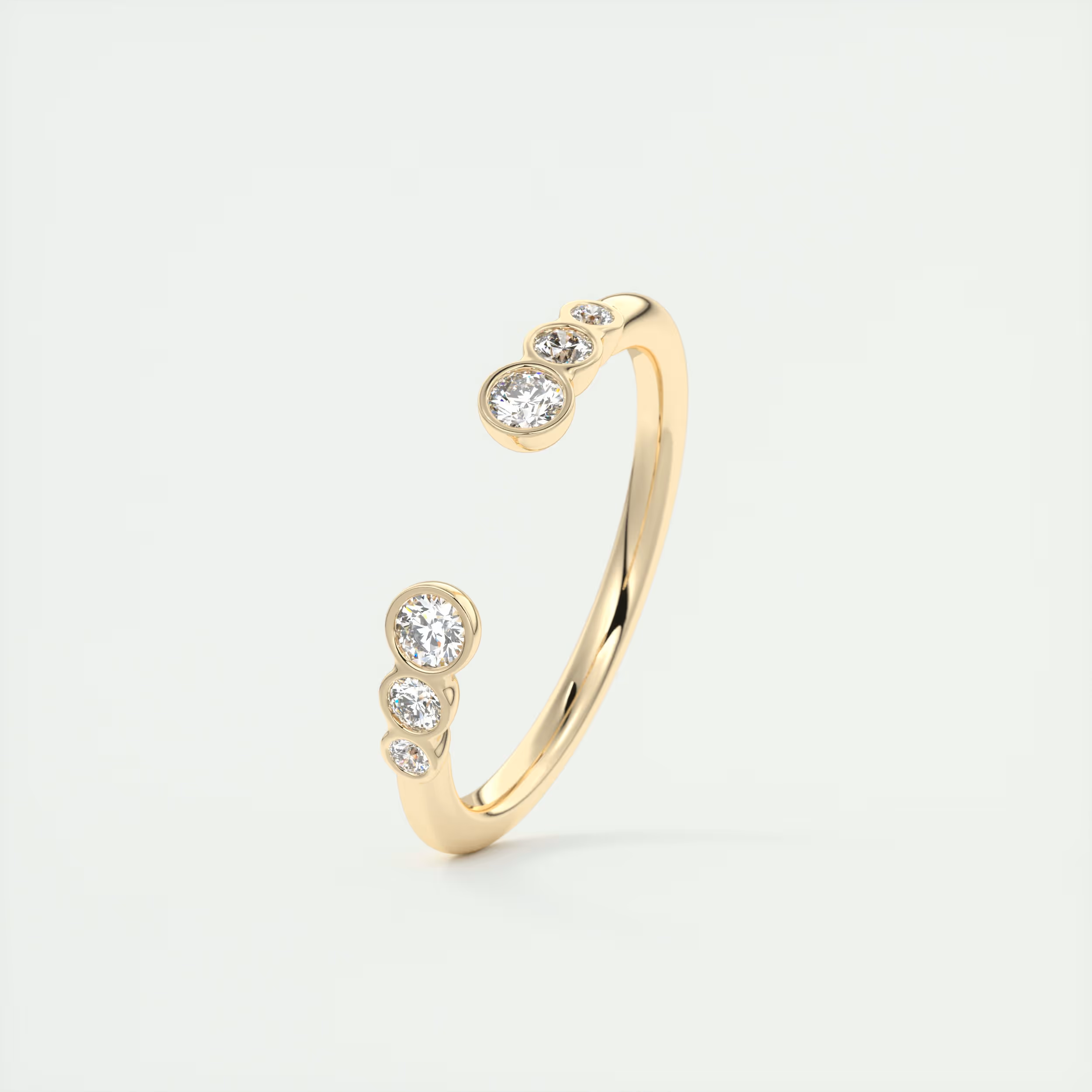 Graduated Open Bezel Wedding Band (0.20 TCW)