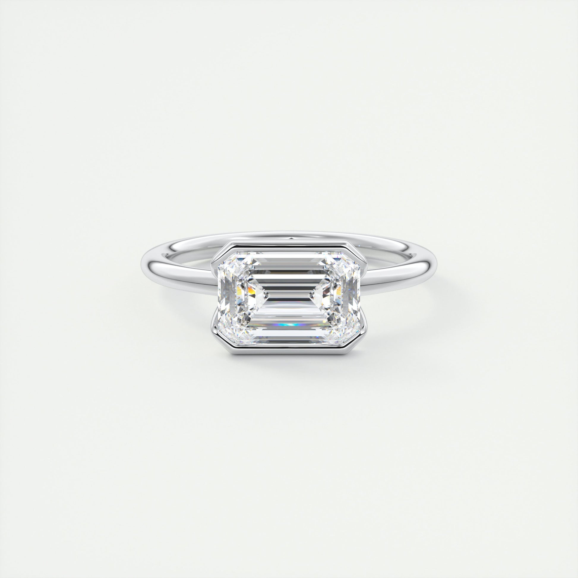 2 Carat Half Emerald Bezel Solitaire