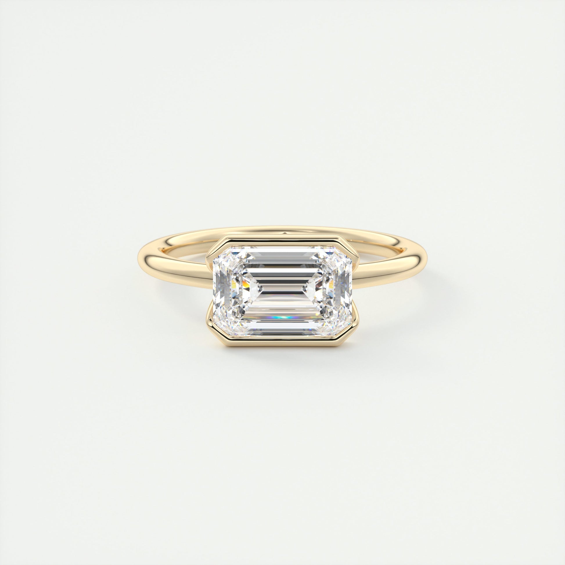 2 Carat Half Emerald Bezel Solitaire