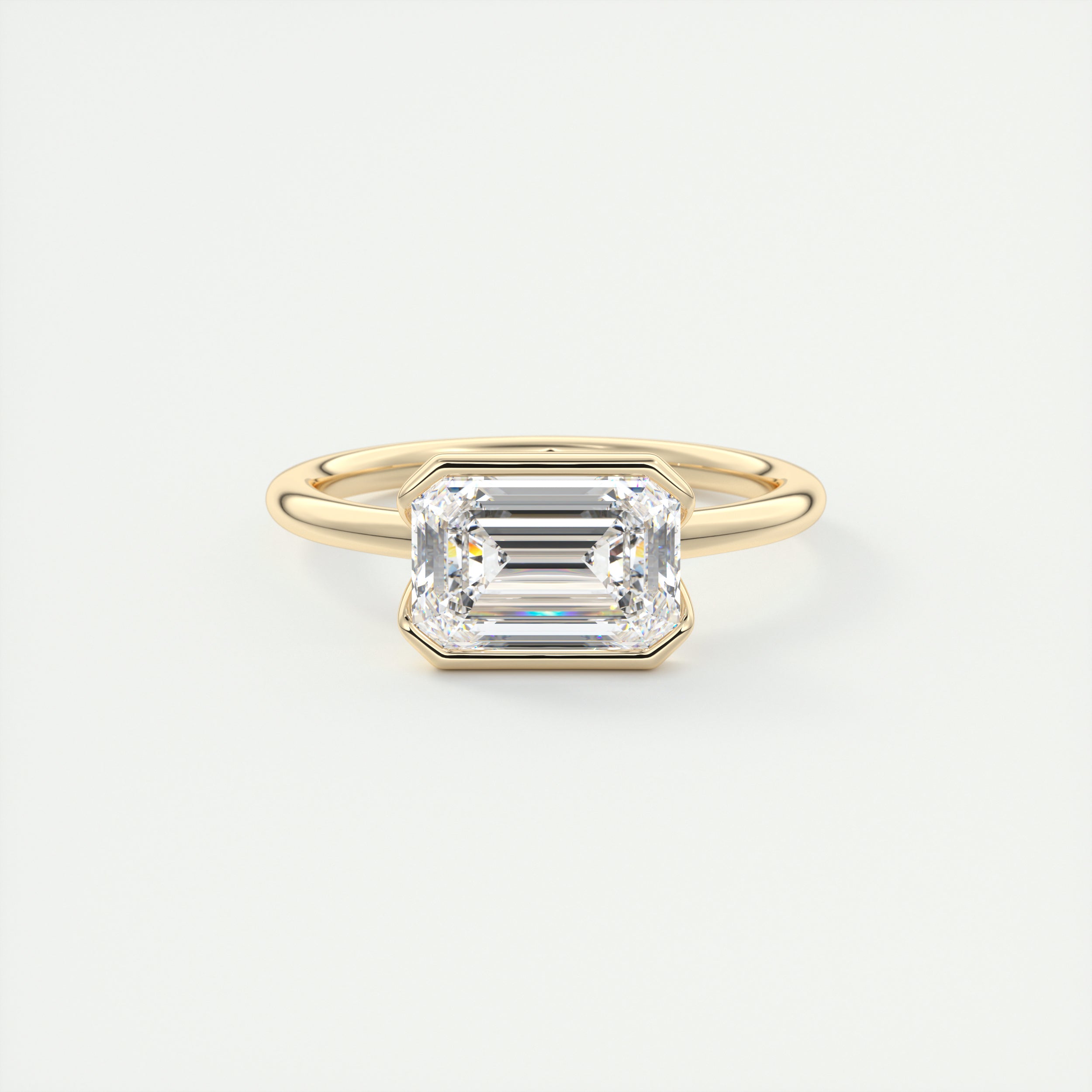 2 Carat Half Emerald Bezel Solitaire