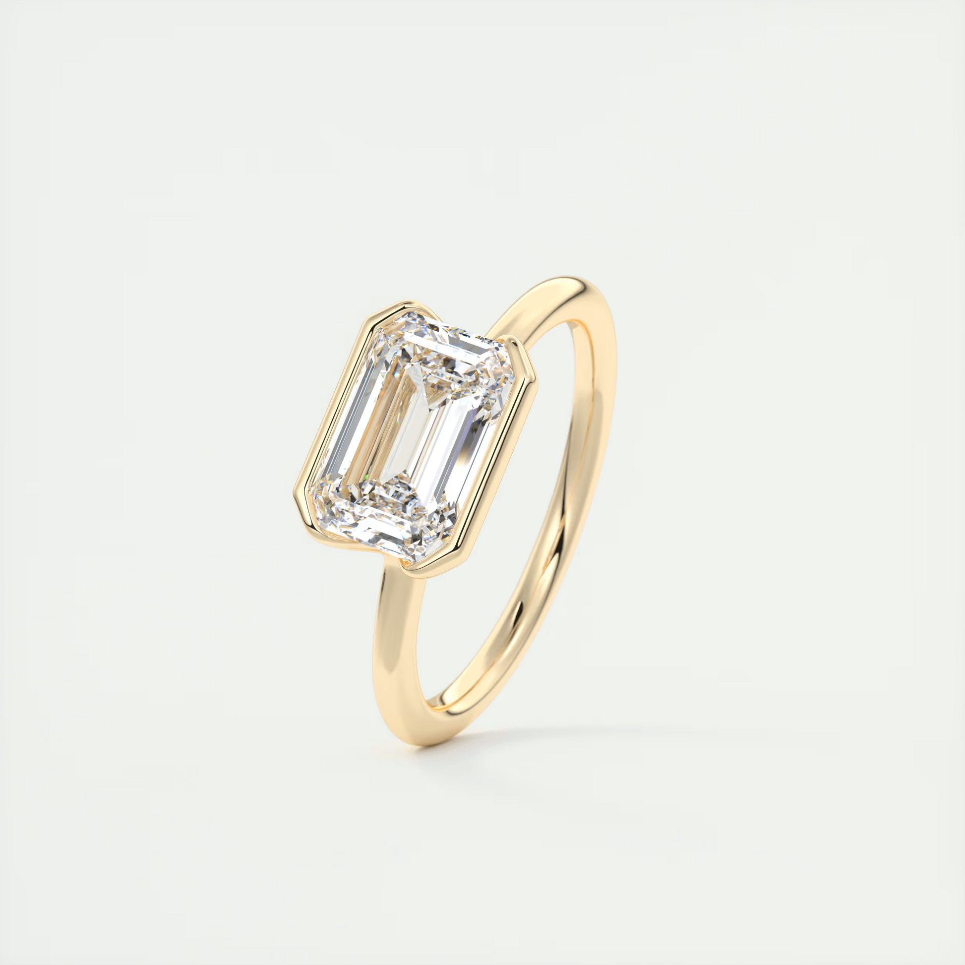 2 Carat Half Emerald Bezel Solitaire