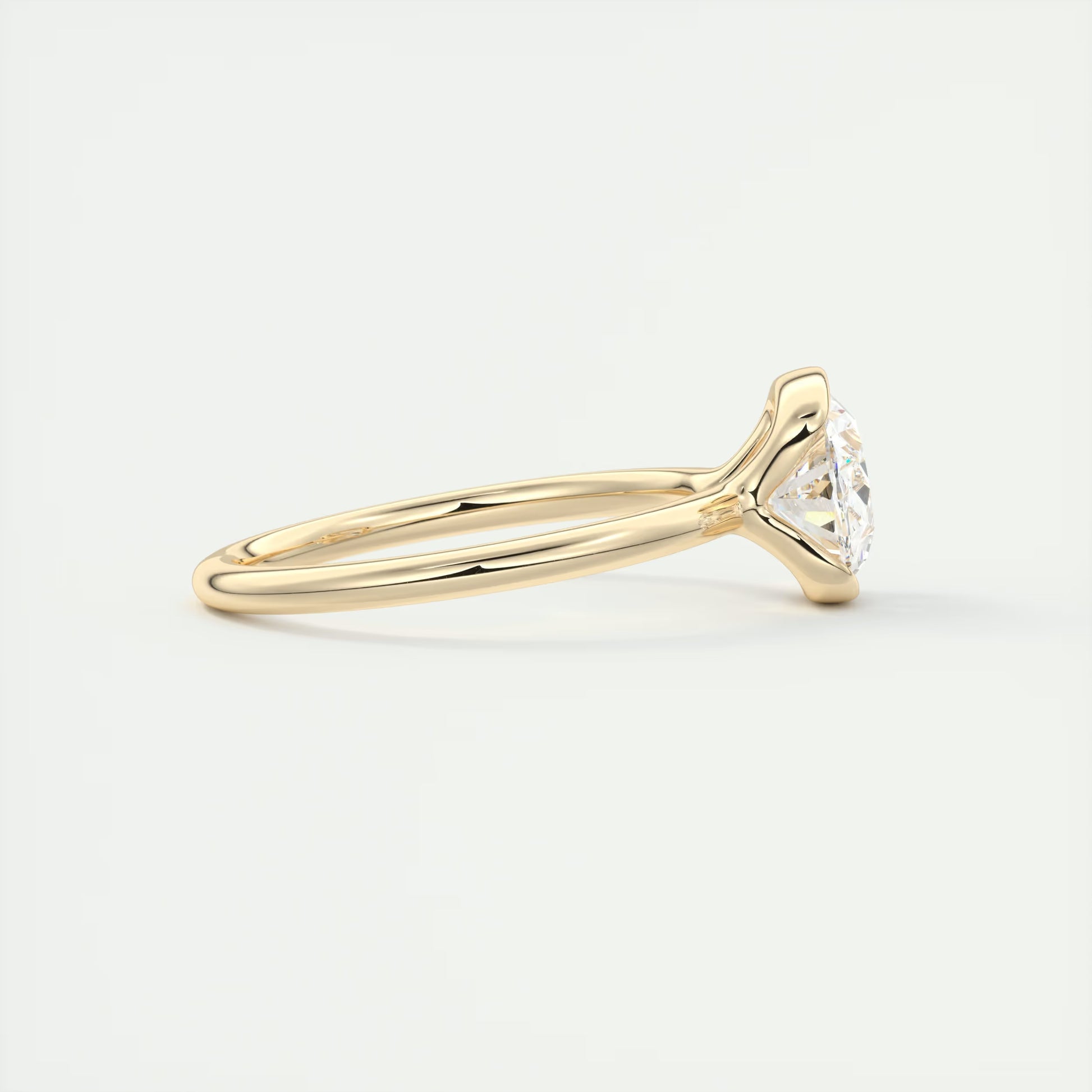 2 Carat Half Oval Bezel Solitaire