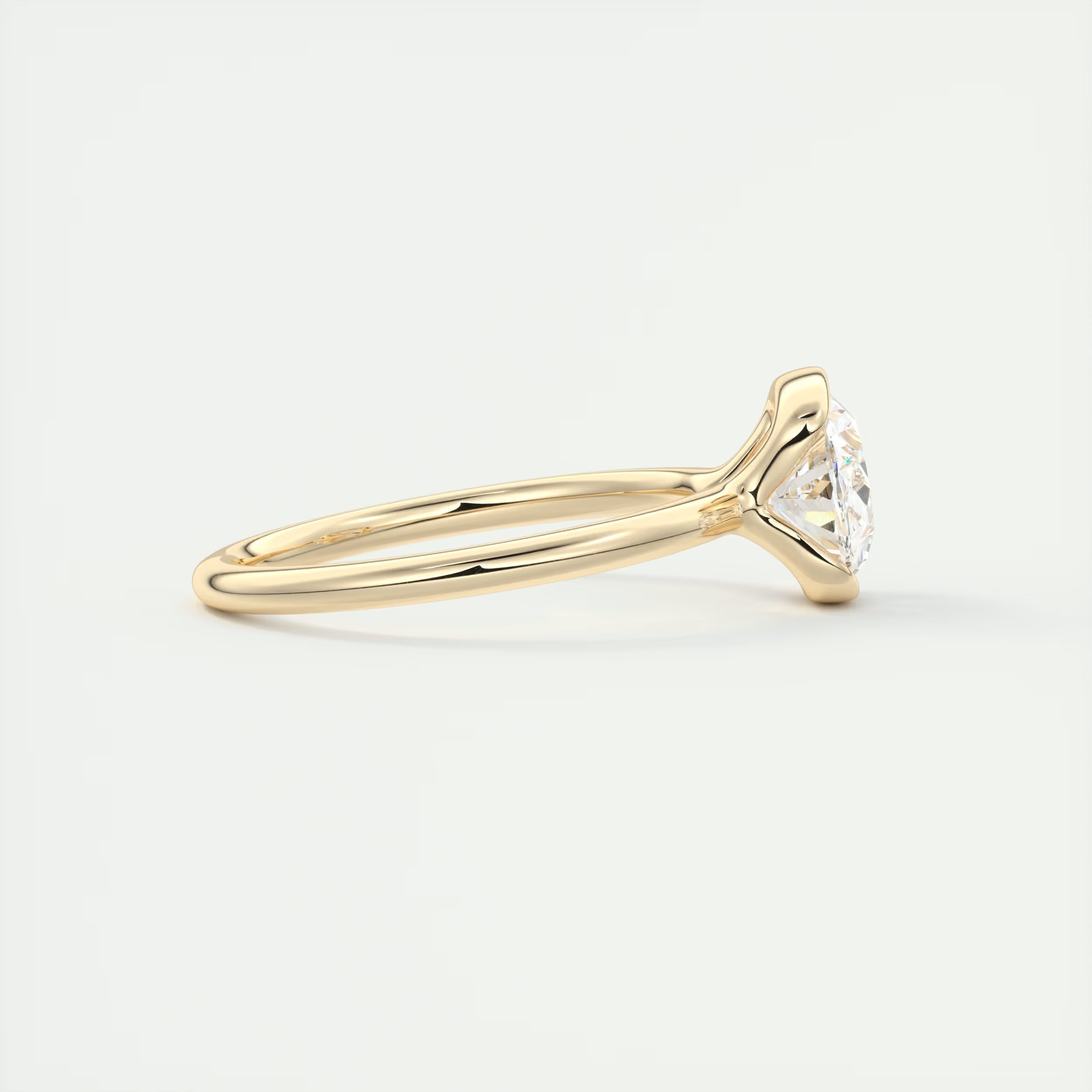 2 Carat Half Oval Bezel Solitaire
