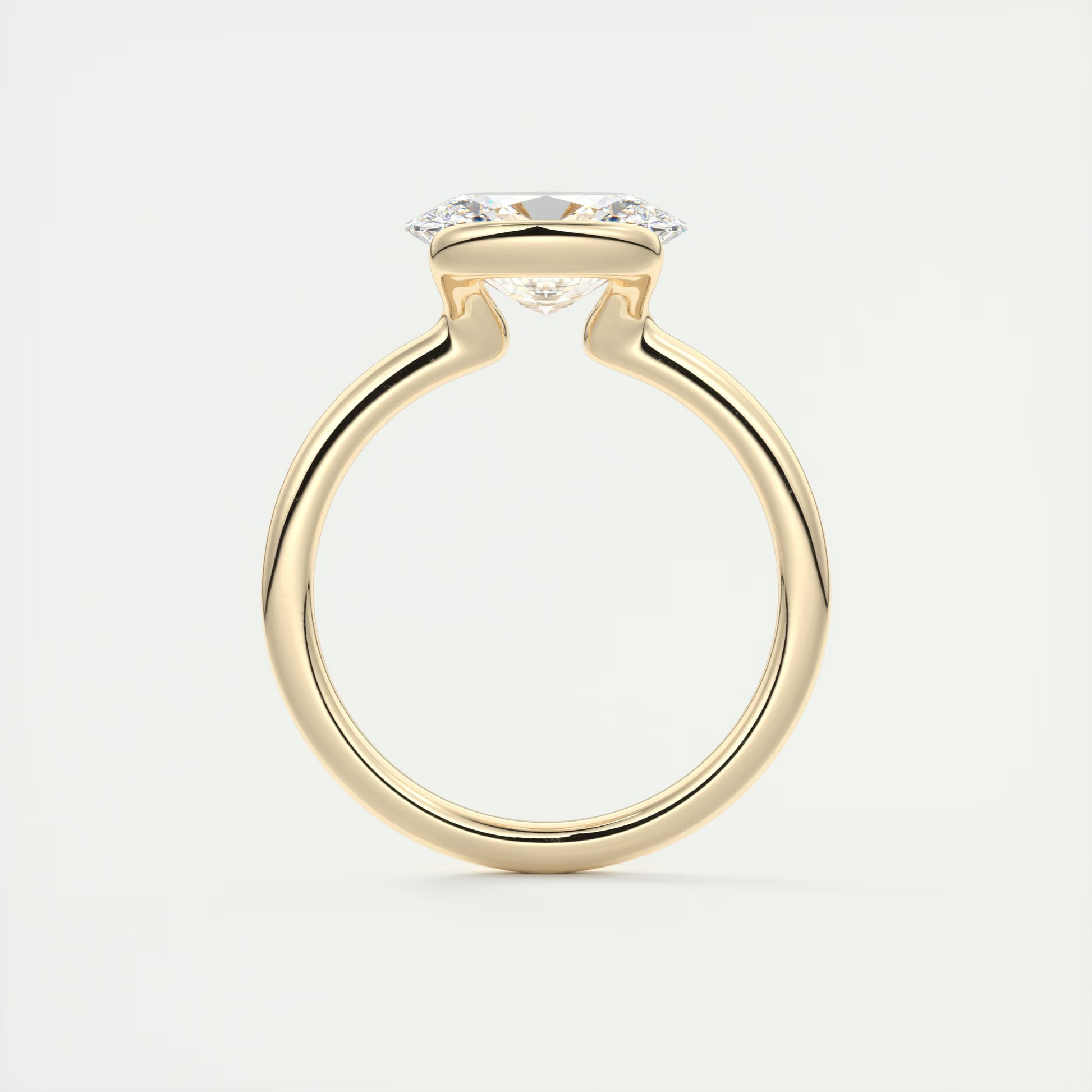 2 Carat Half Oval Bezel Solitaire