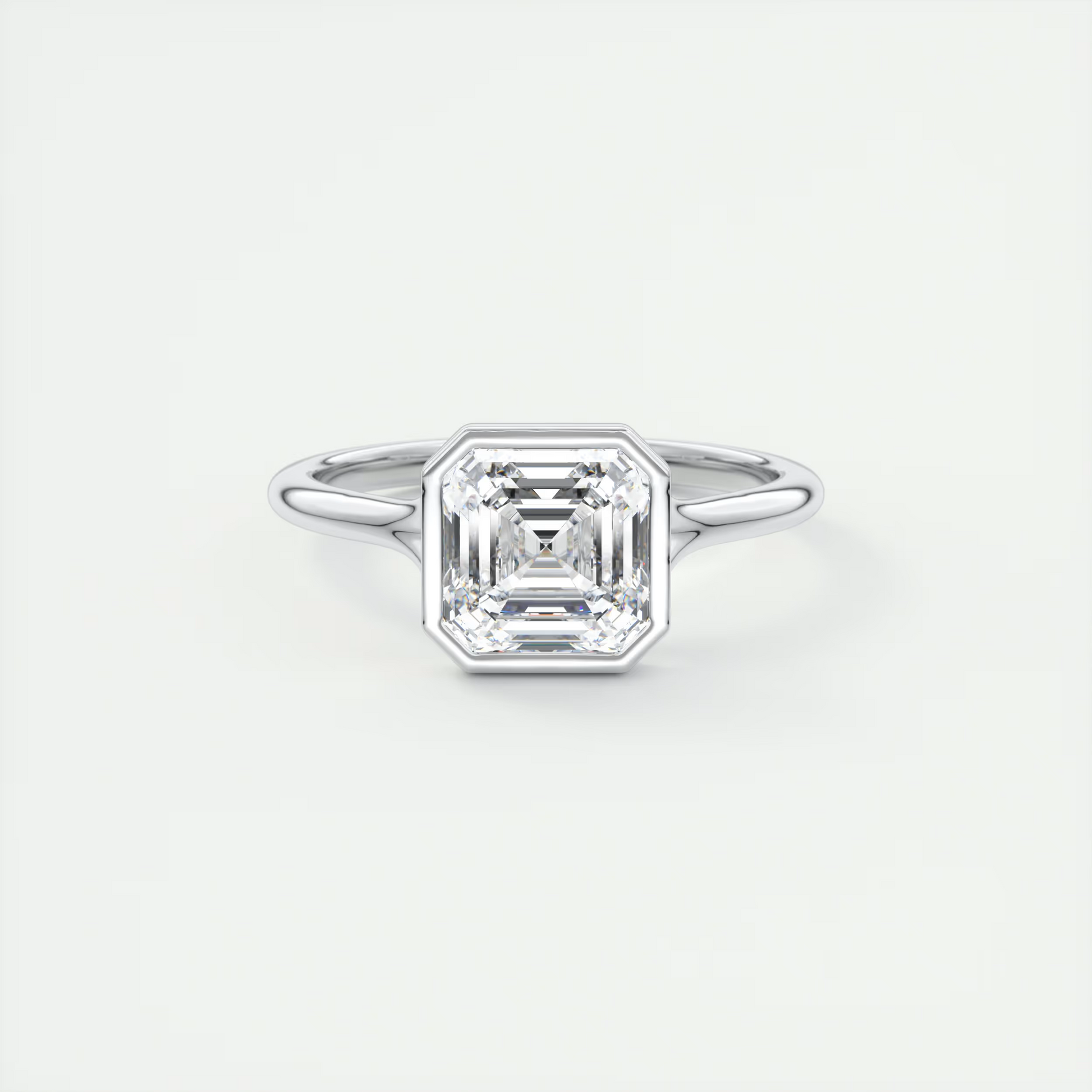 2 Carat Flush Stacking Asscher Bezel Solitaire