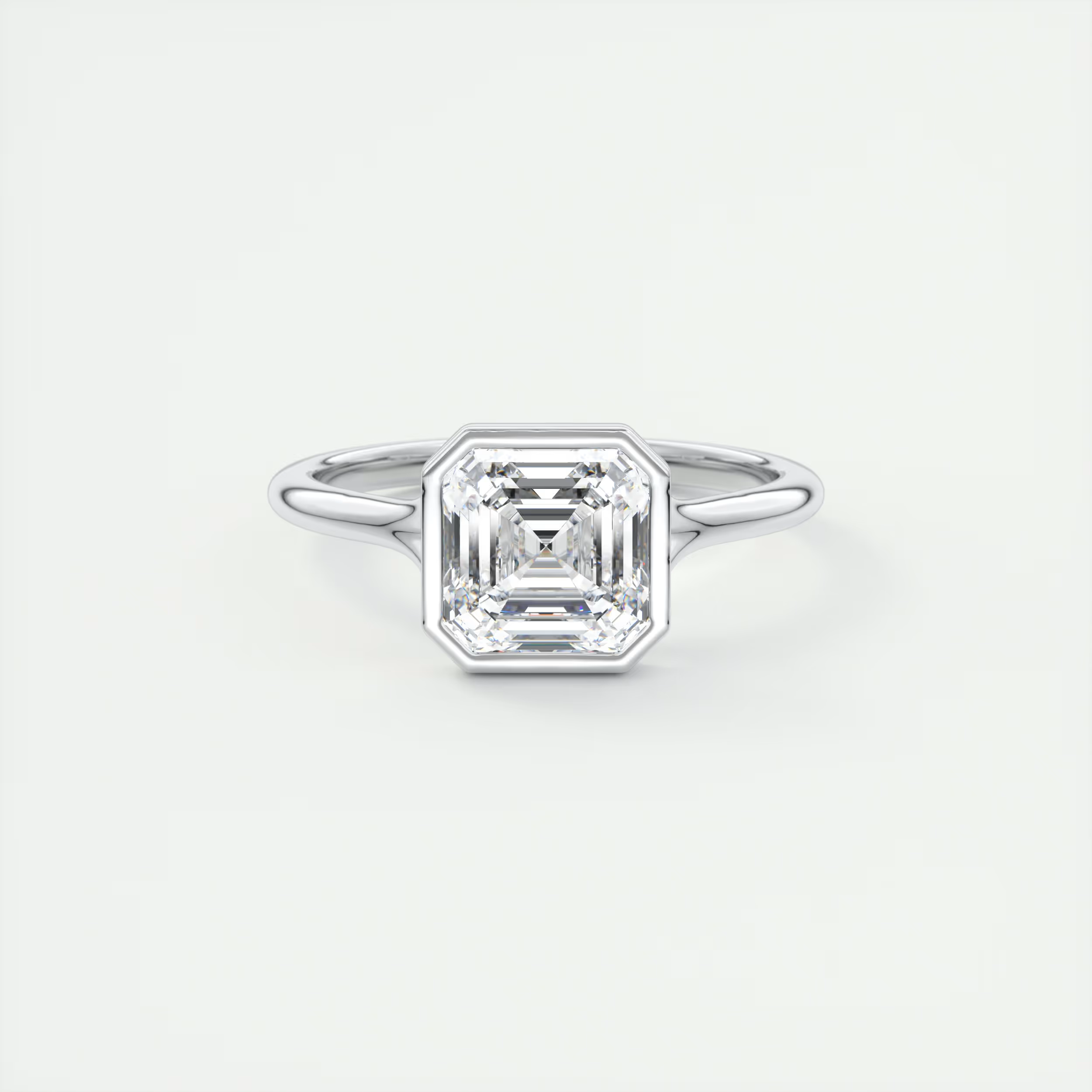 2 Carat Flush Stacking Asscher Bezel Solitaire