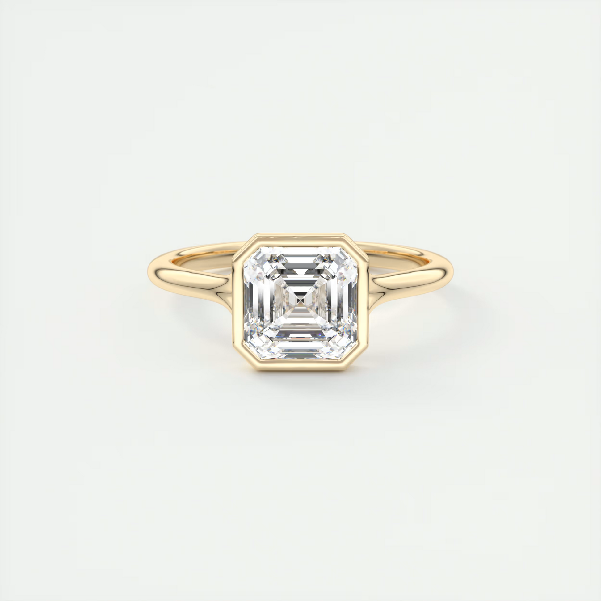 2 Carat Flush Stacking Asscher Bezel Solitaire