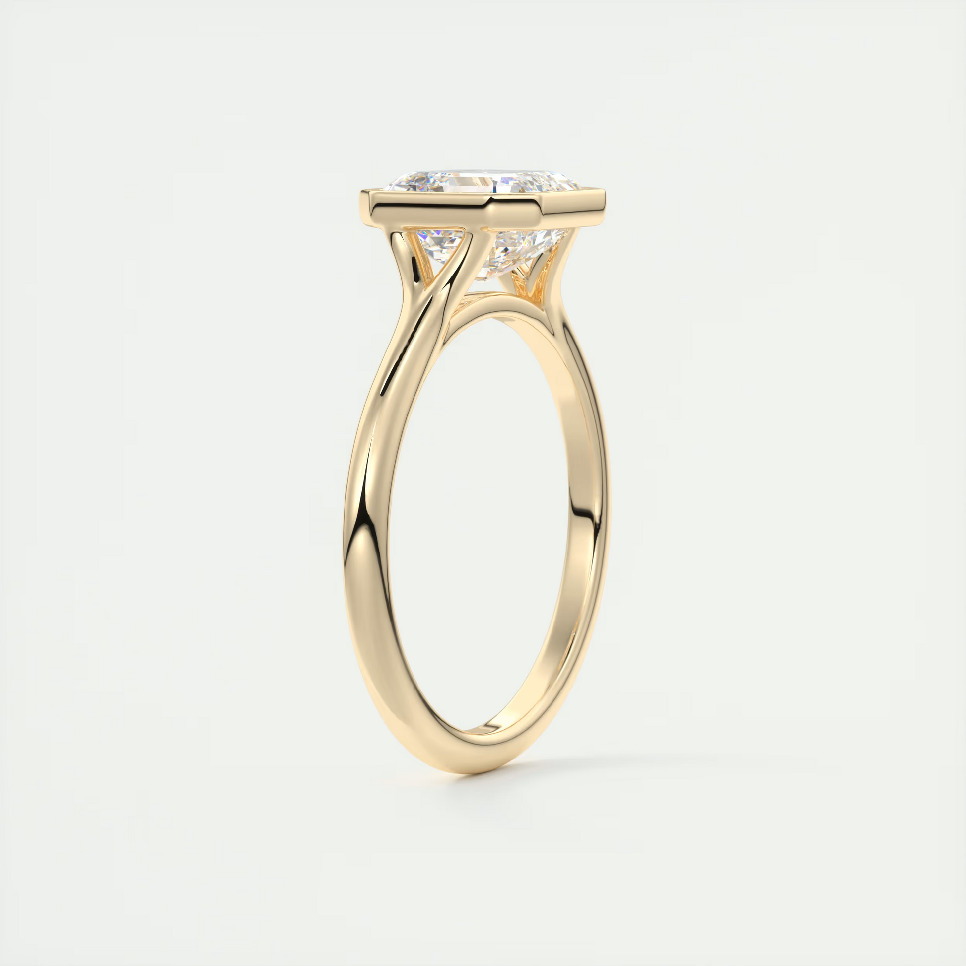 2 Carat Flush Stacking Asscher Bezel Solitaire