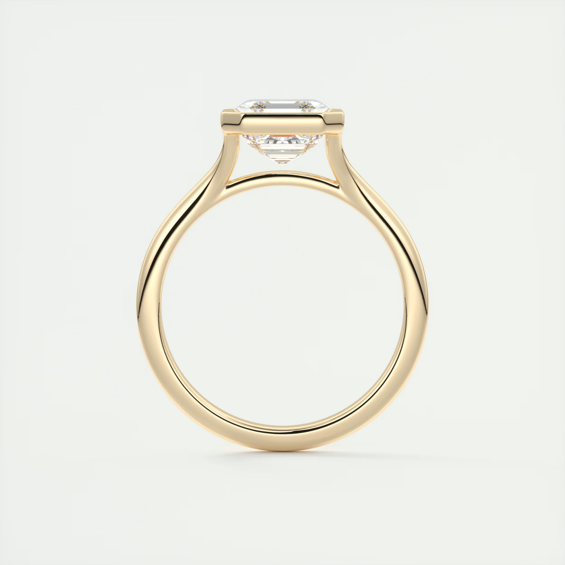 2 Carat Flush Stacking Asscher Bezel Solitaire