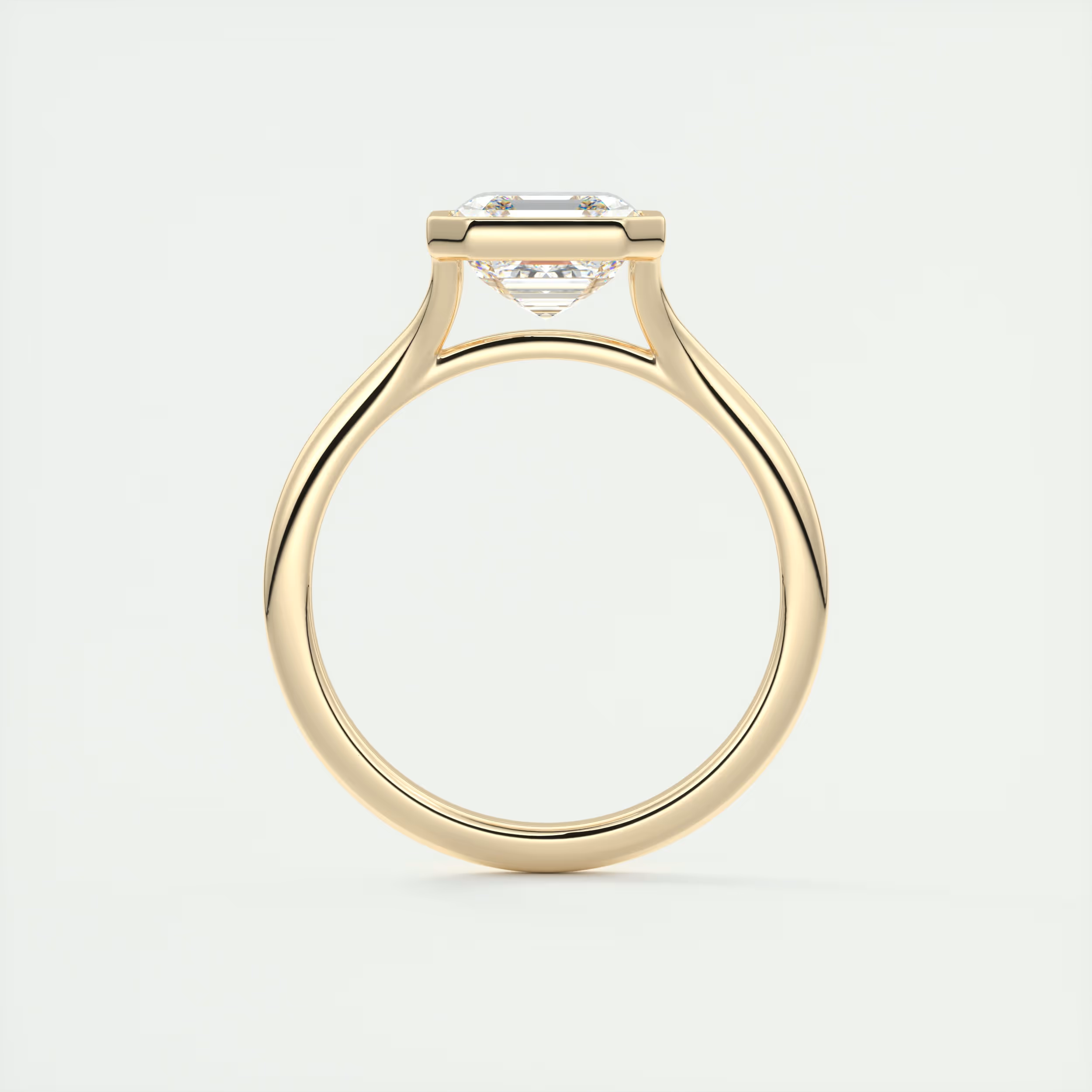 2 Carat Flush Stacking Asscher Bezel Solitaire