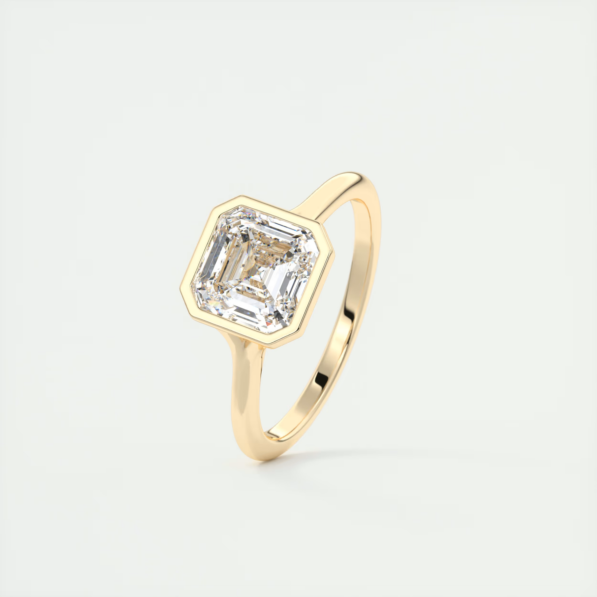 2 Carat Flush Stacking Asscher Bezel Solitaire