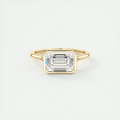 2 ct Emerald Flush Stacking East-West Bezel Solitaire