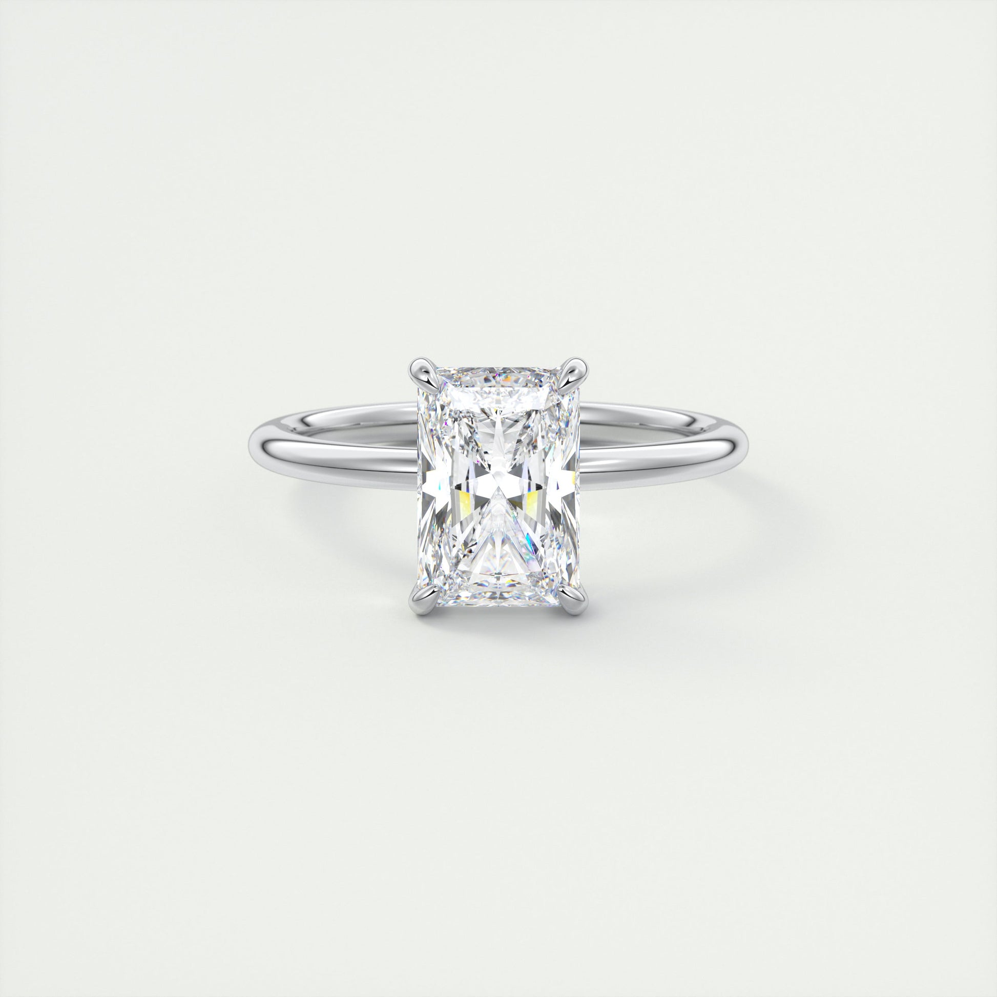 2 ct Emerald Flush Stacking Radiant Solitaire