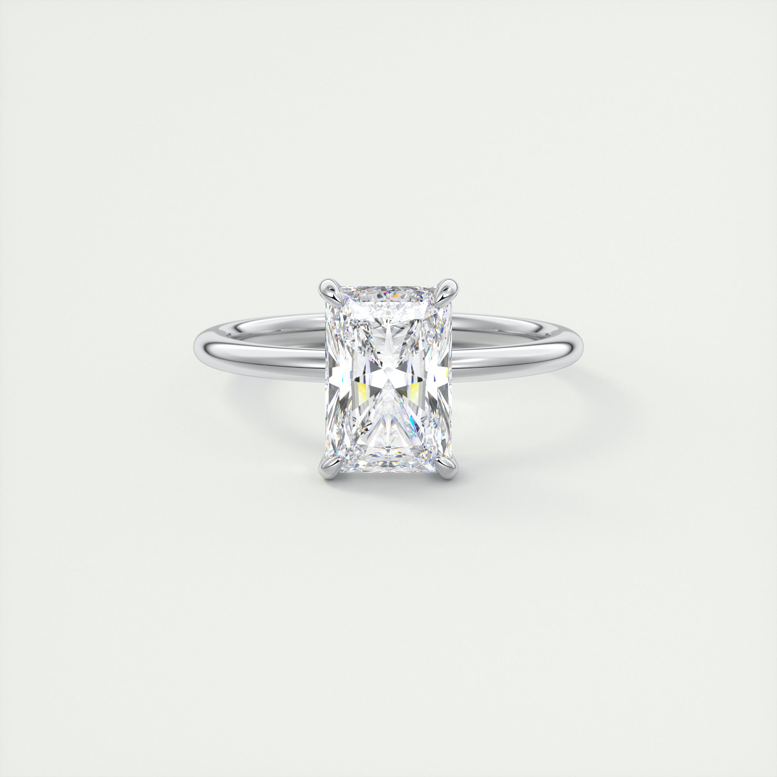 2 ct Emerald Flush Stacking Radiant Solitaire