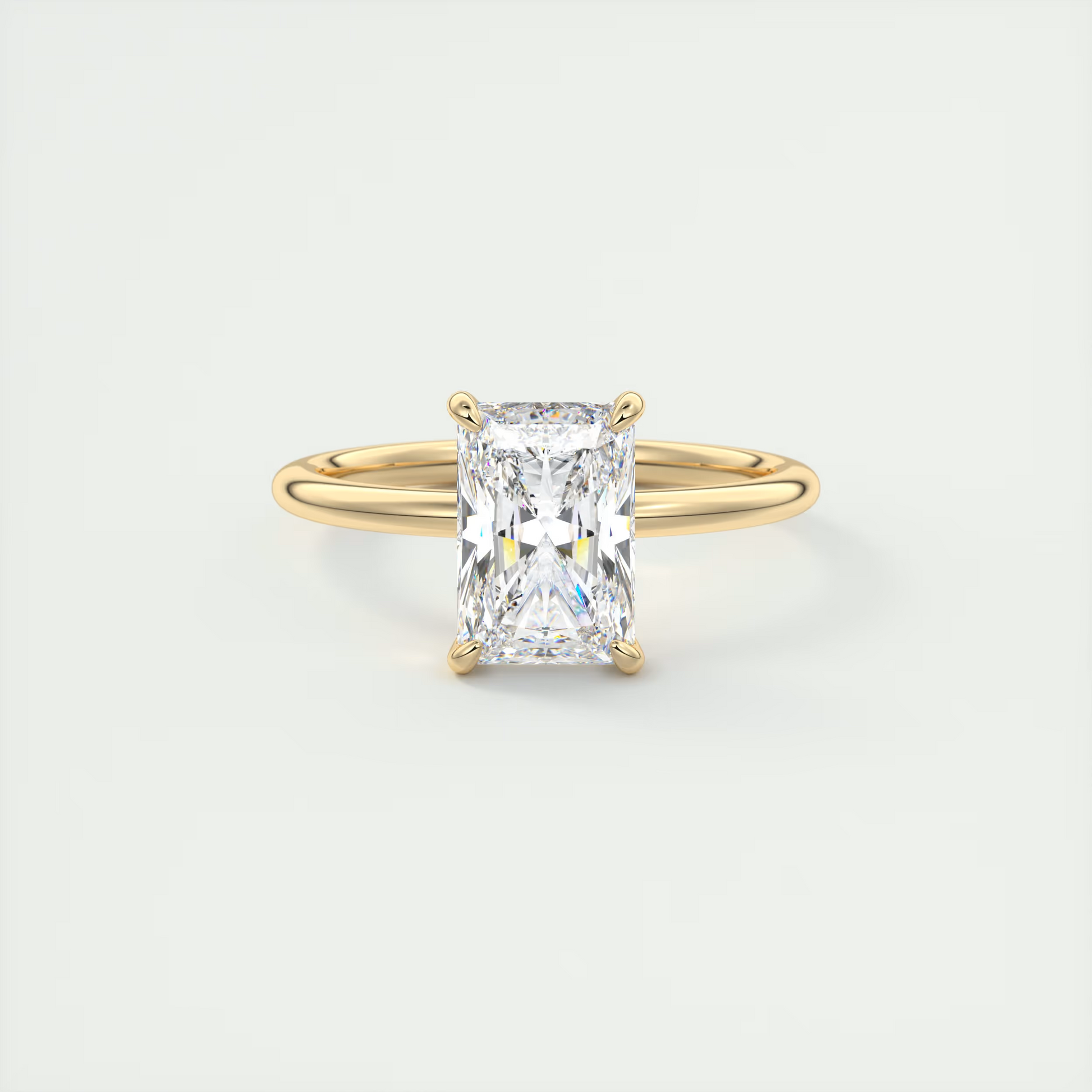 2 ct Emerald Flush Stacking Radiant Solitaire