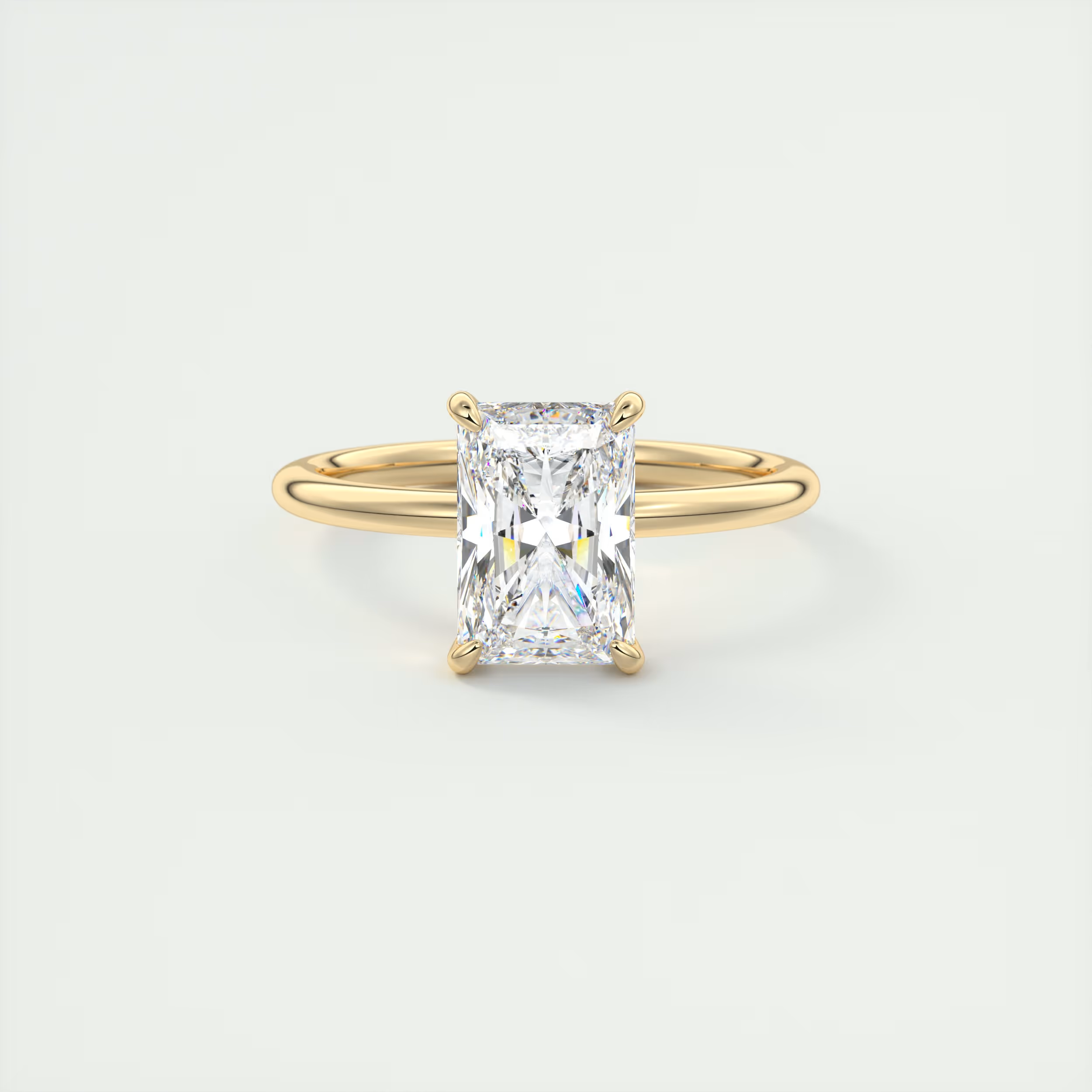 2 ct Emerald Flush Stacking Radiant Solitaire