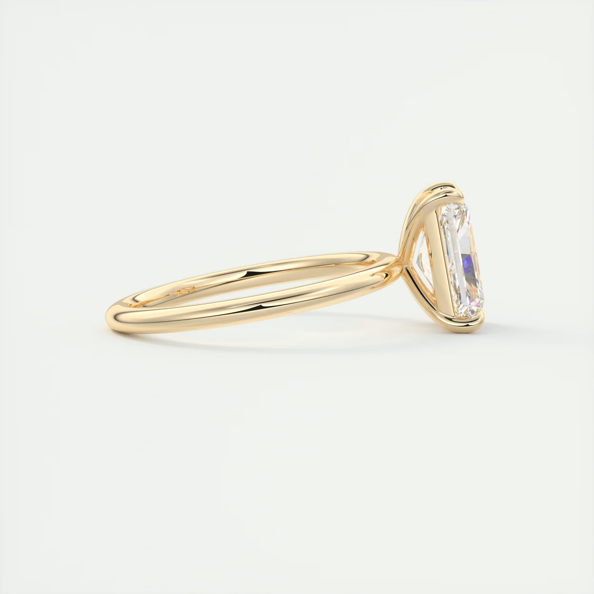 2 ct Emerald Flush Stacking Radiant Solitaire