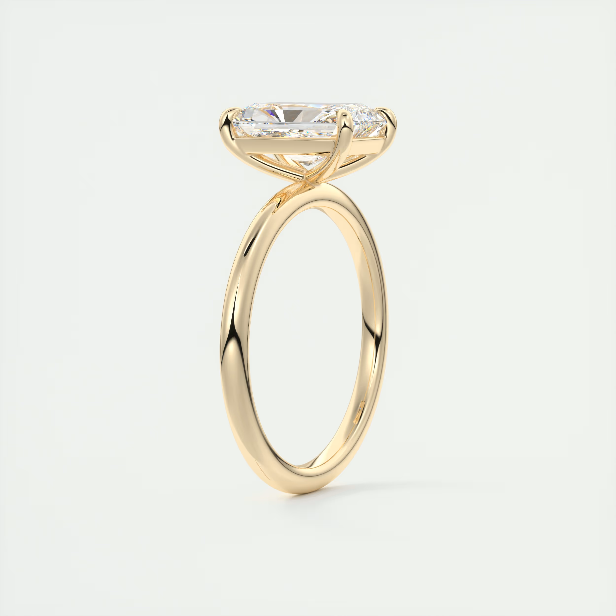 2 ct Emerald Flush Stacking Radiant Solitaire