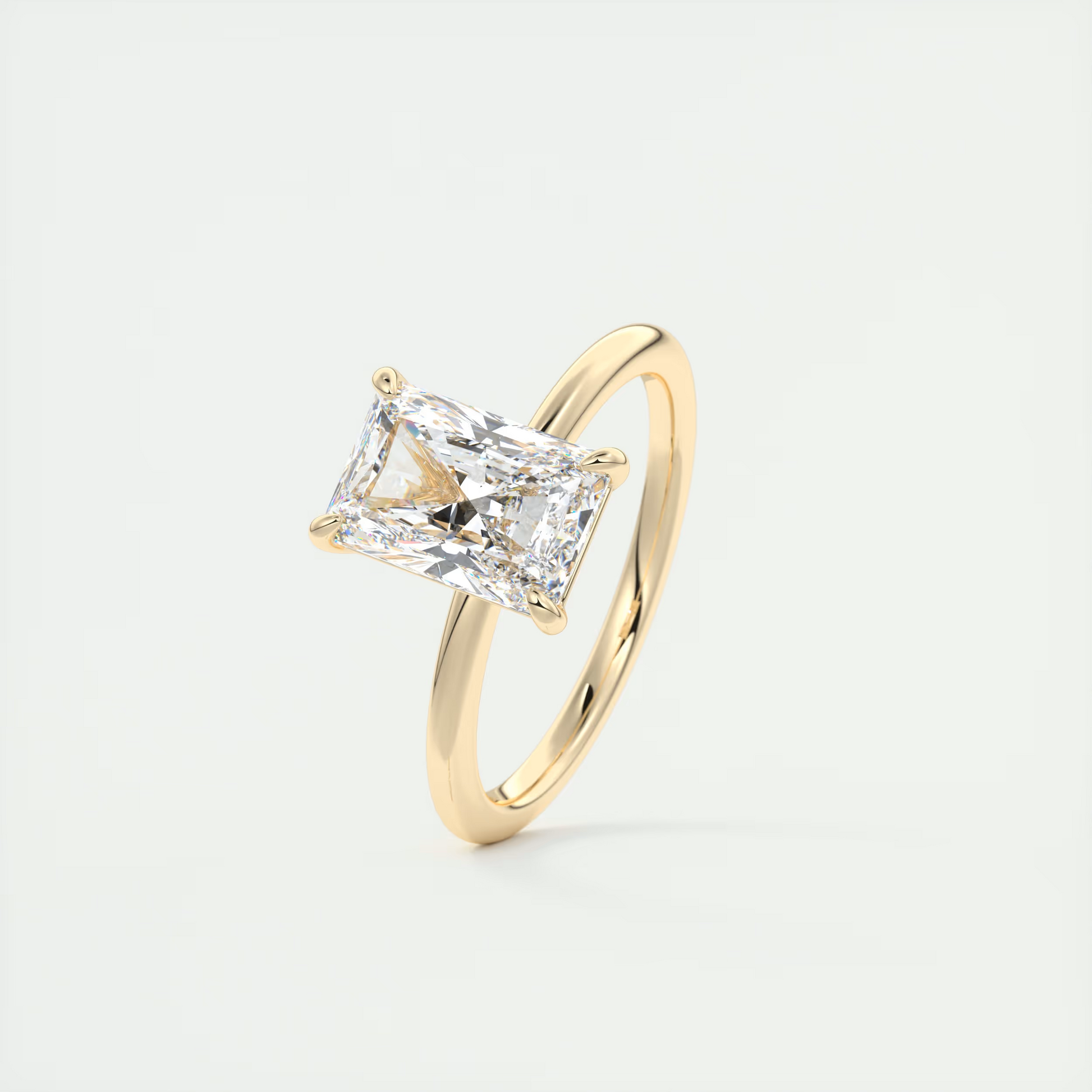 2 ct Emerald Flush Stacking Radiant Solitaire