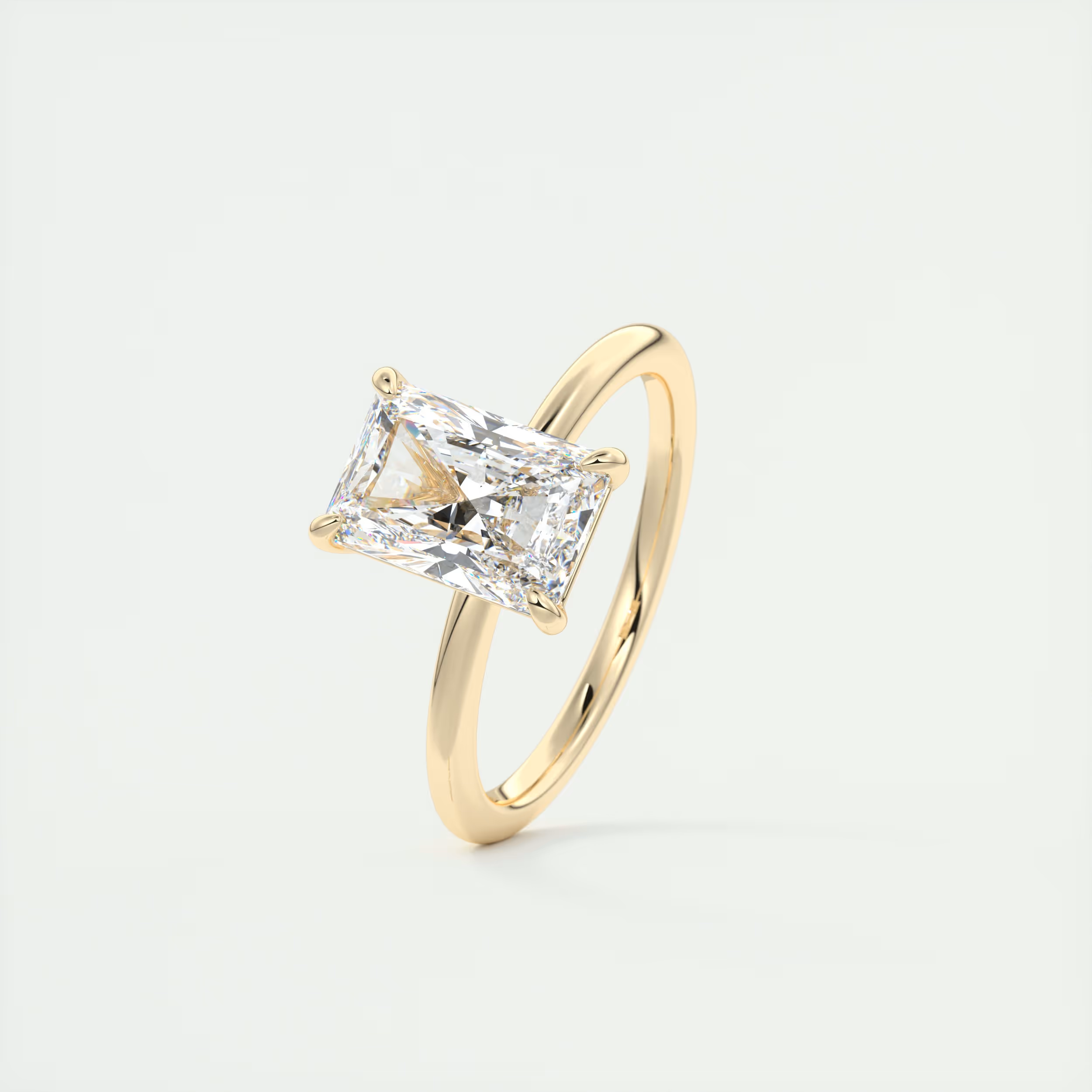 2 ct Emerald Flush Stacking Radiant Solitaire