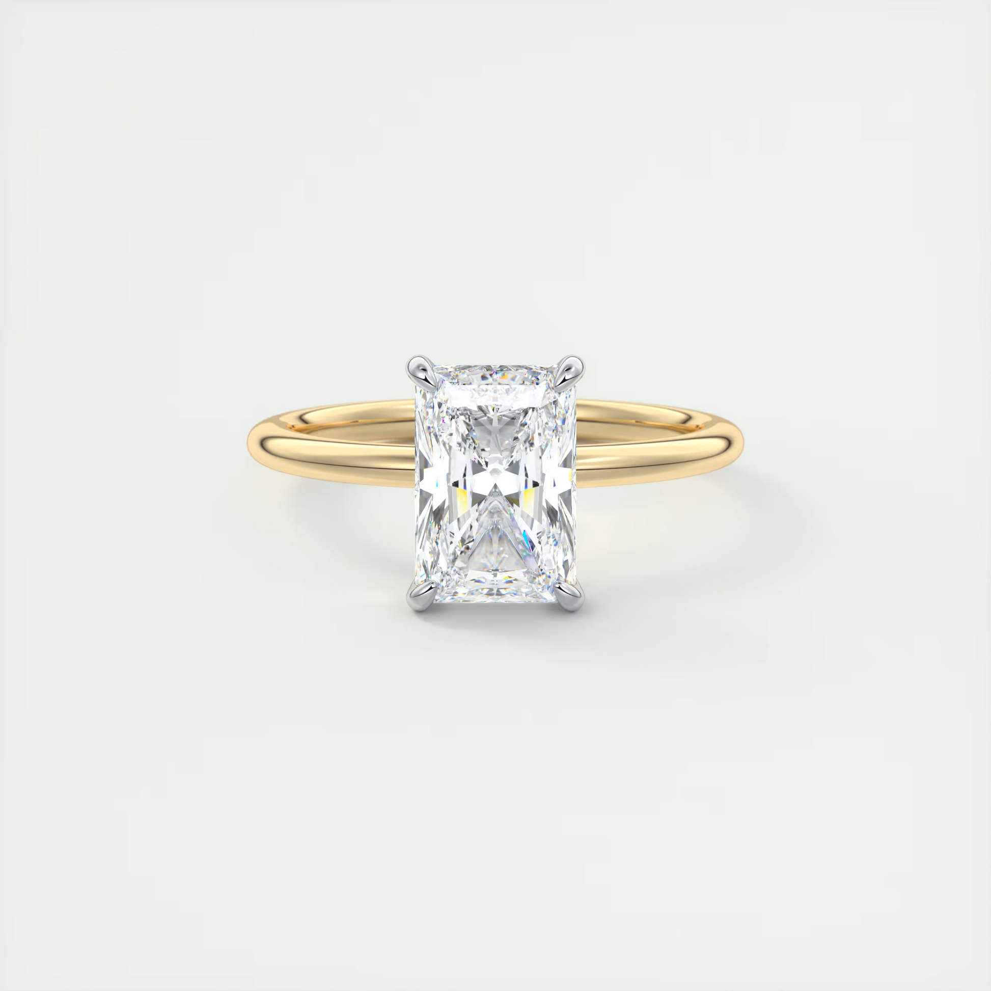 2 Carat Gold Solitaire with Platinum Prongs
