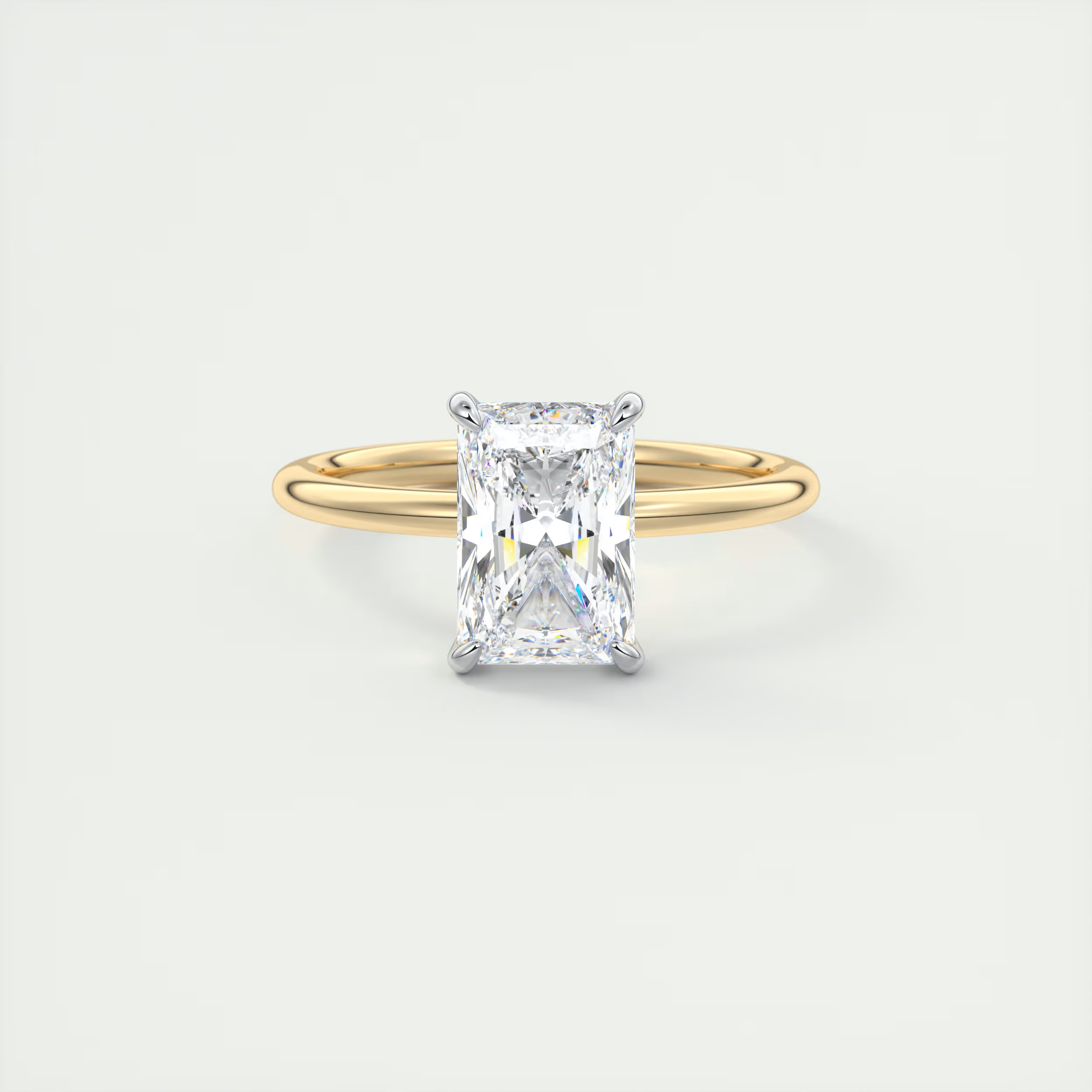 2 Carat Gold Solitaire with Platinum Prongs