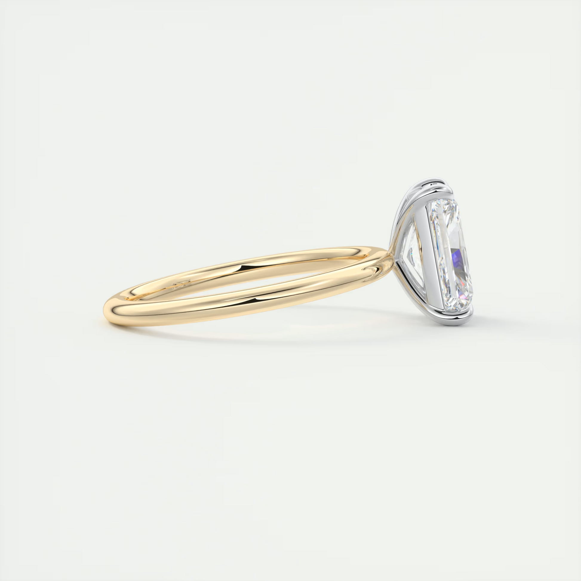 2 Carat Gold Solitaire with Platinum Prongs