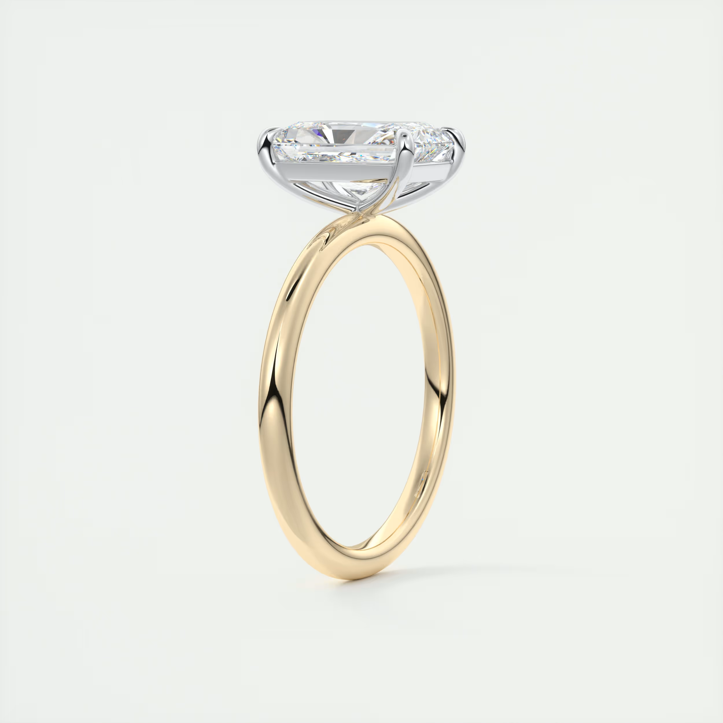 2 Carat Gold Solitaire with Platinum Prongs