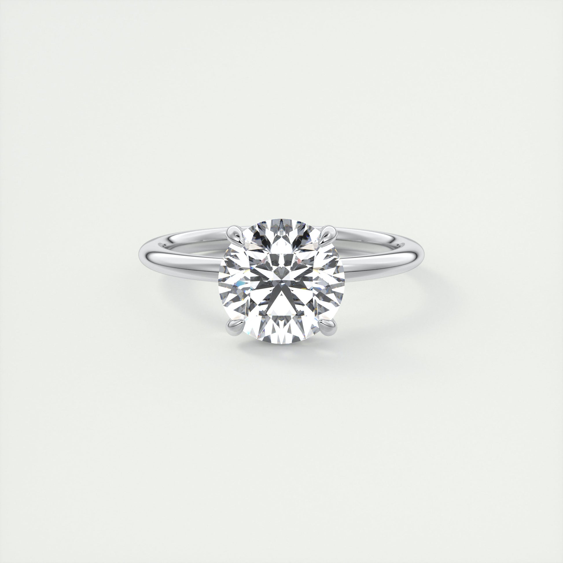 2 Carat Flush Stacking Round Low Profile Solitaire