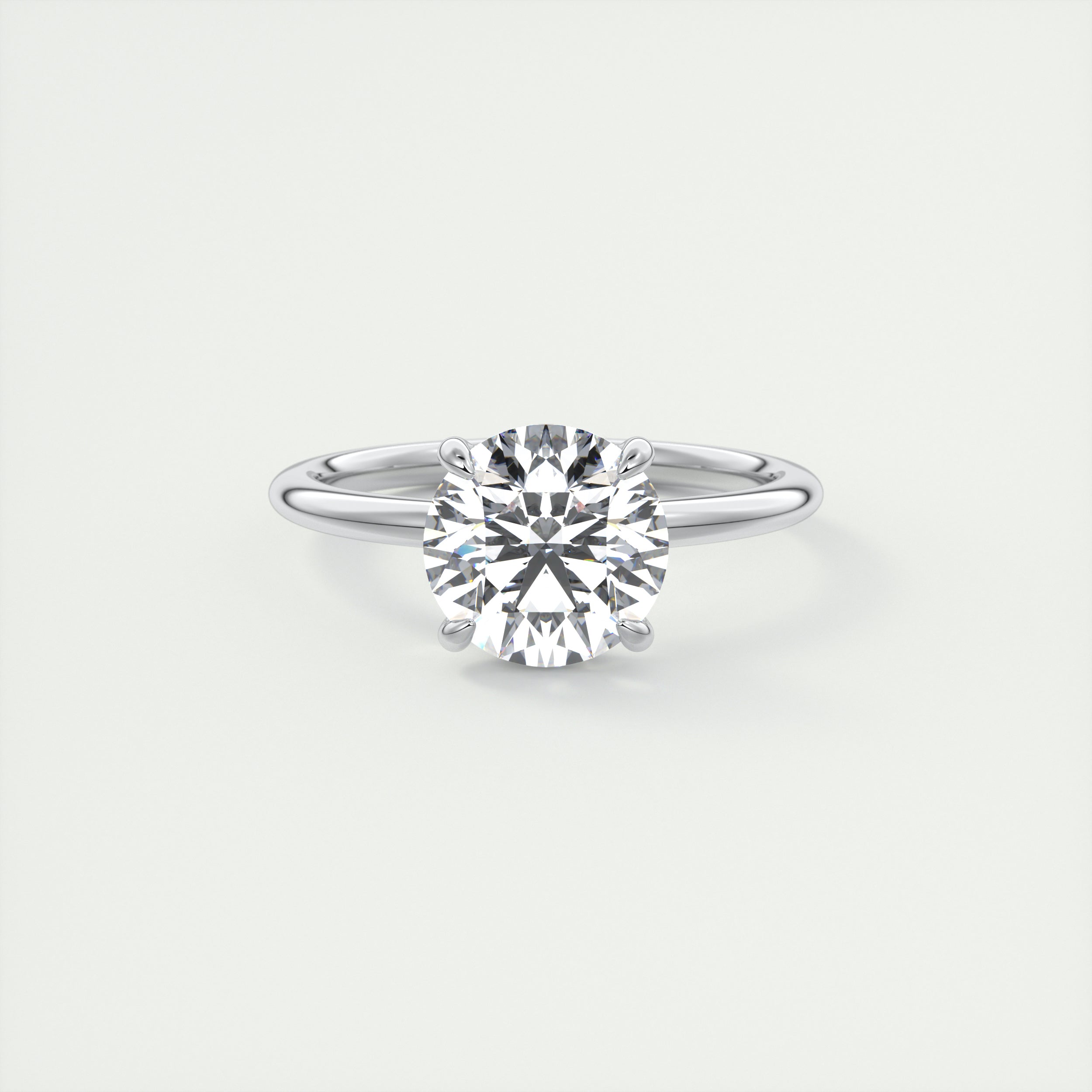 2 Carat Flush Stacking Round Low Profile Solitaire
