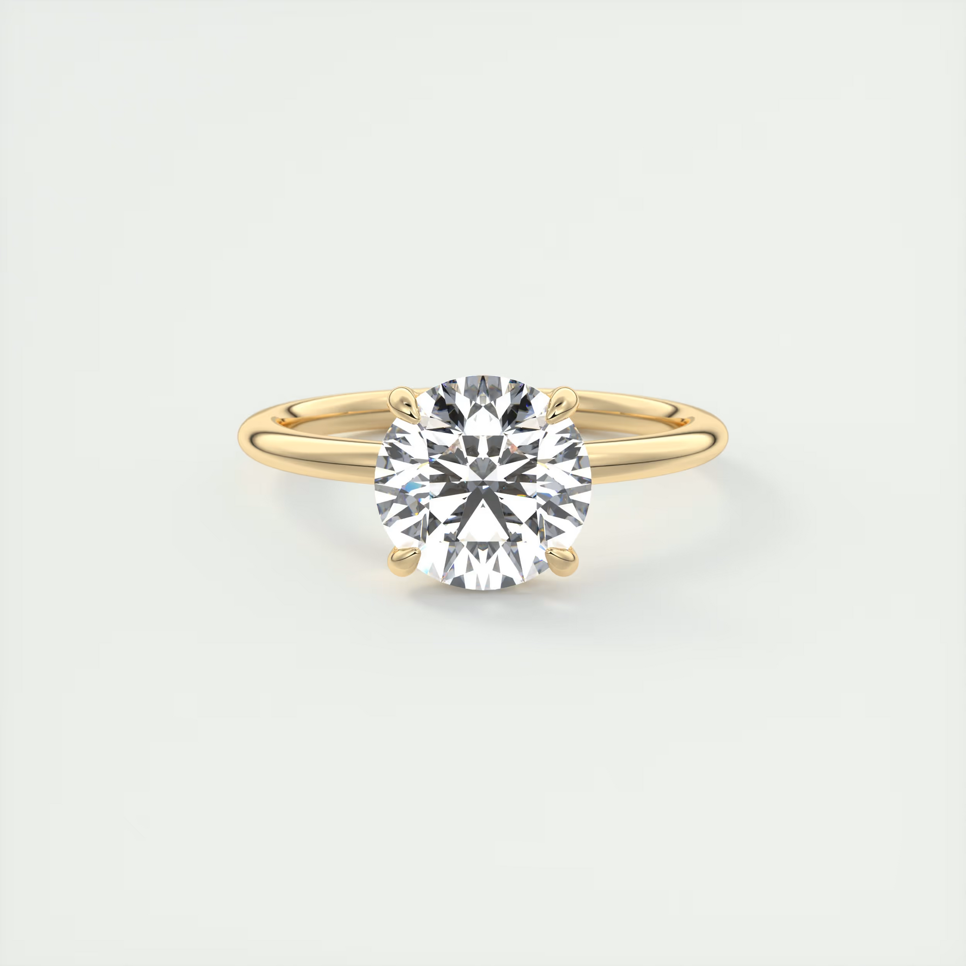 2 Carat Flush Stacking Round Low Profile Solitaire