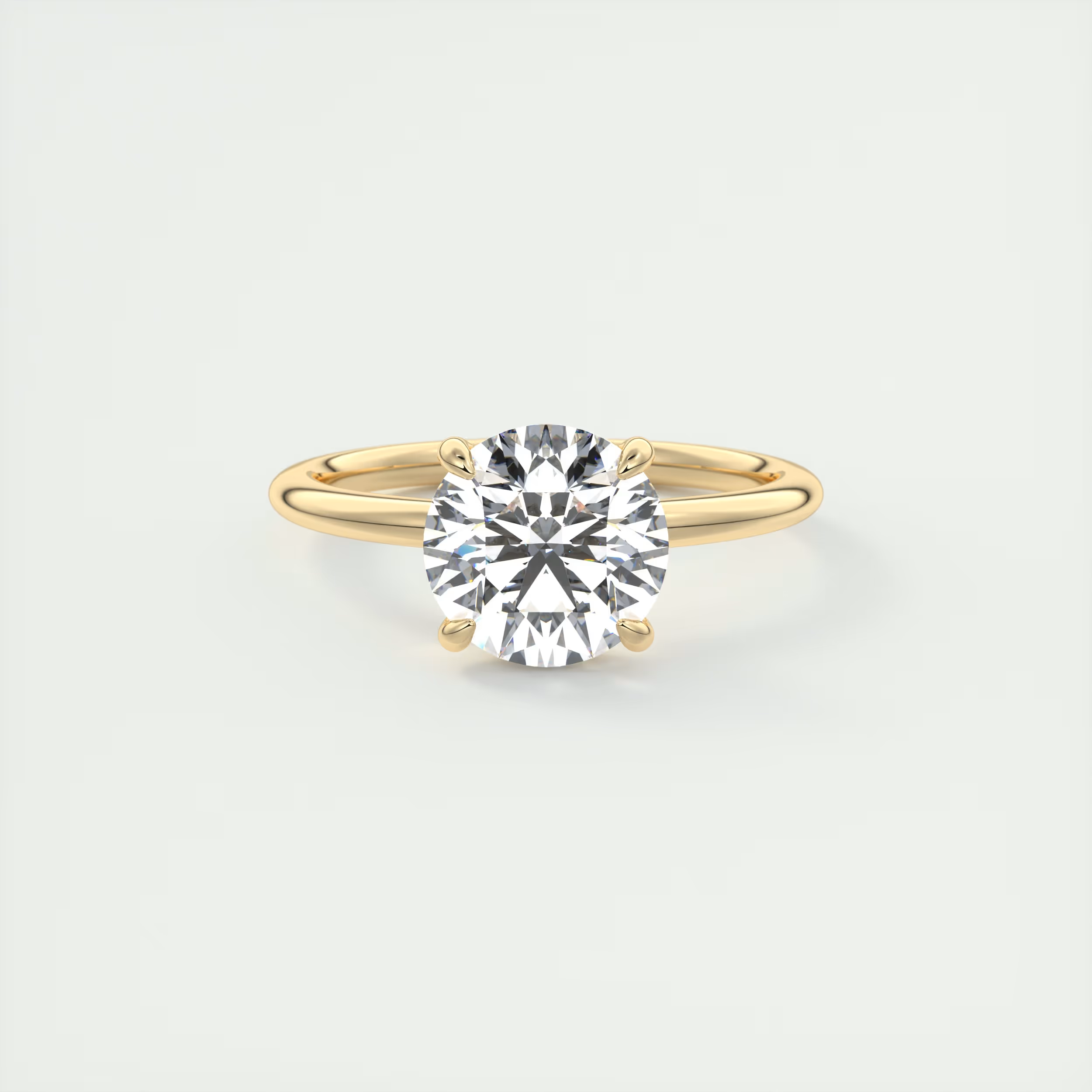 2 Carat Flush Stacking Round Low Profile Solitaire