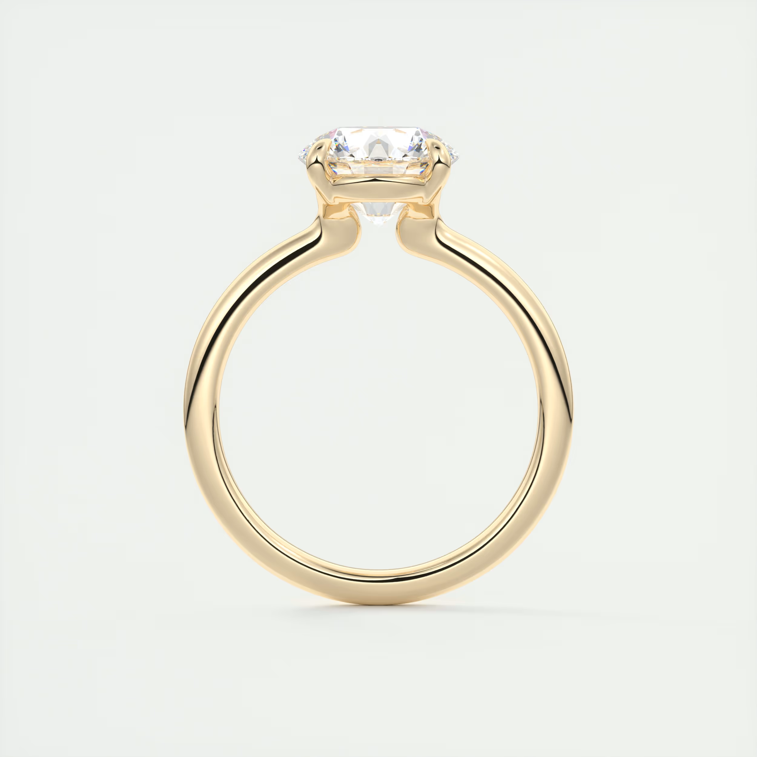 2 Carat Flush Stacking Round Low Profile Solitaire