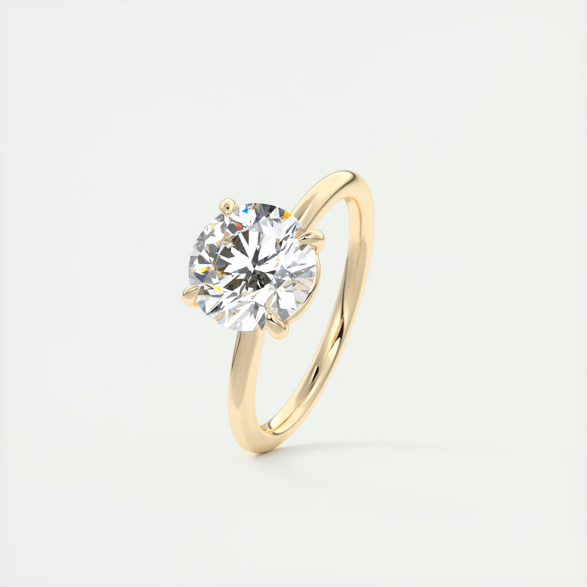 2 Carat Flush Stacking Round Low Profile Solitaire