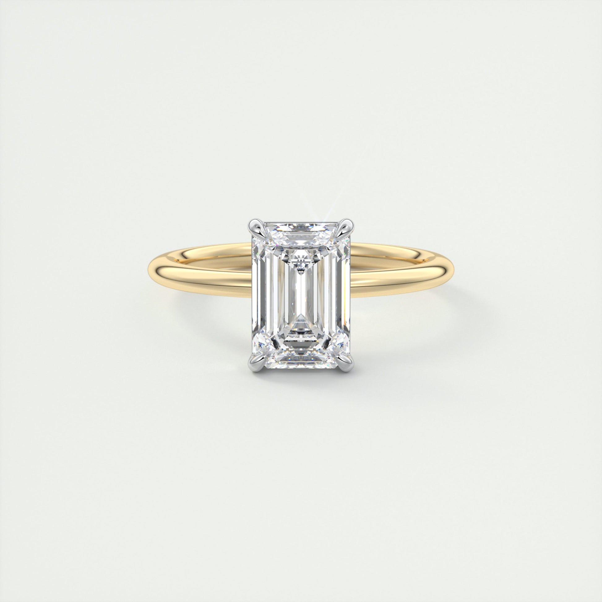 2 ct Emerald Gold Solitaire with Platinum Prongs