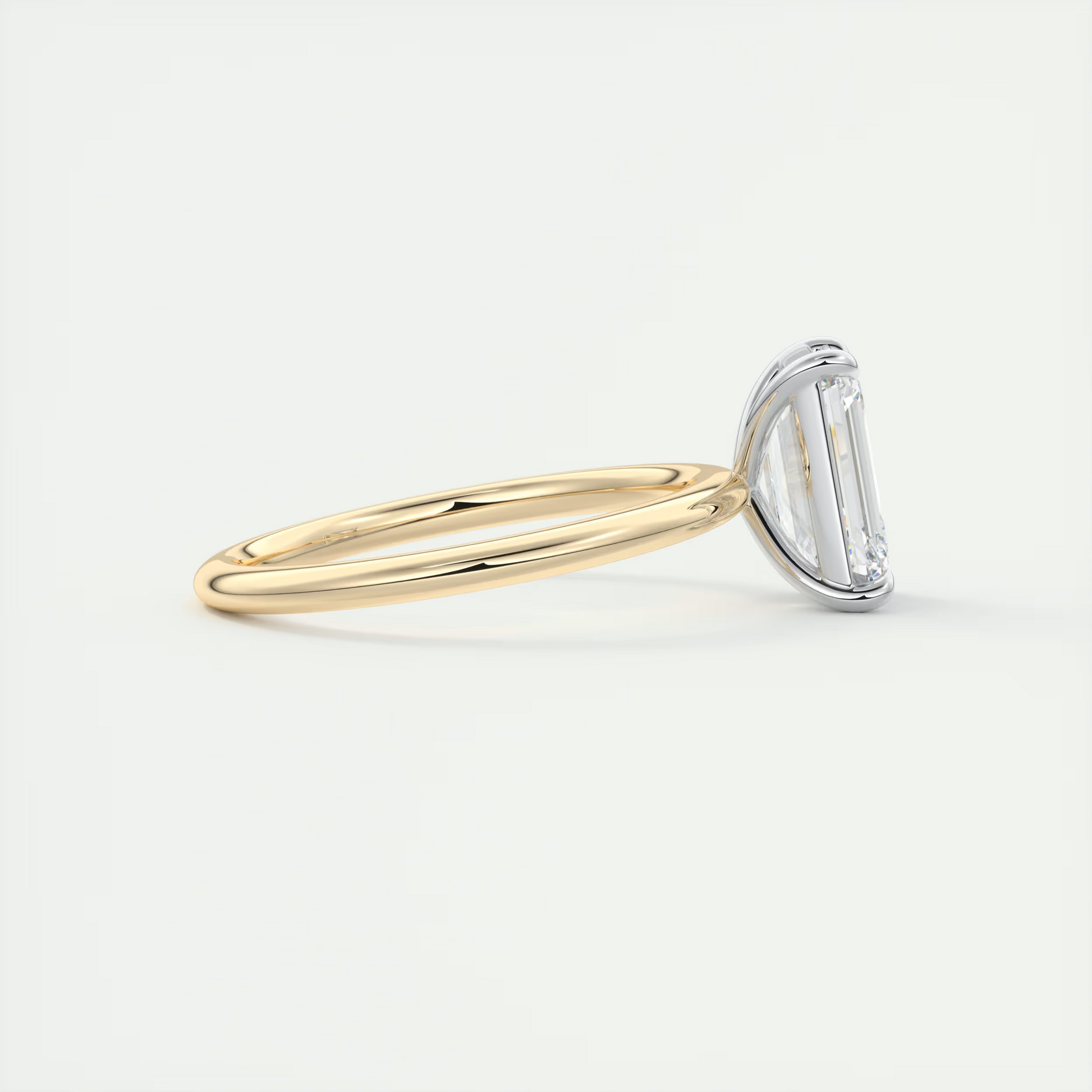 2 ct Emerald Gold Solitaire with Platinum Prongs